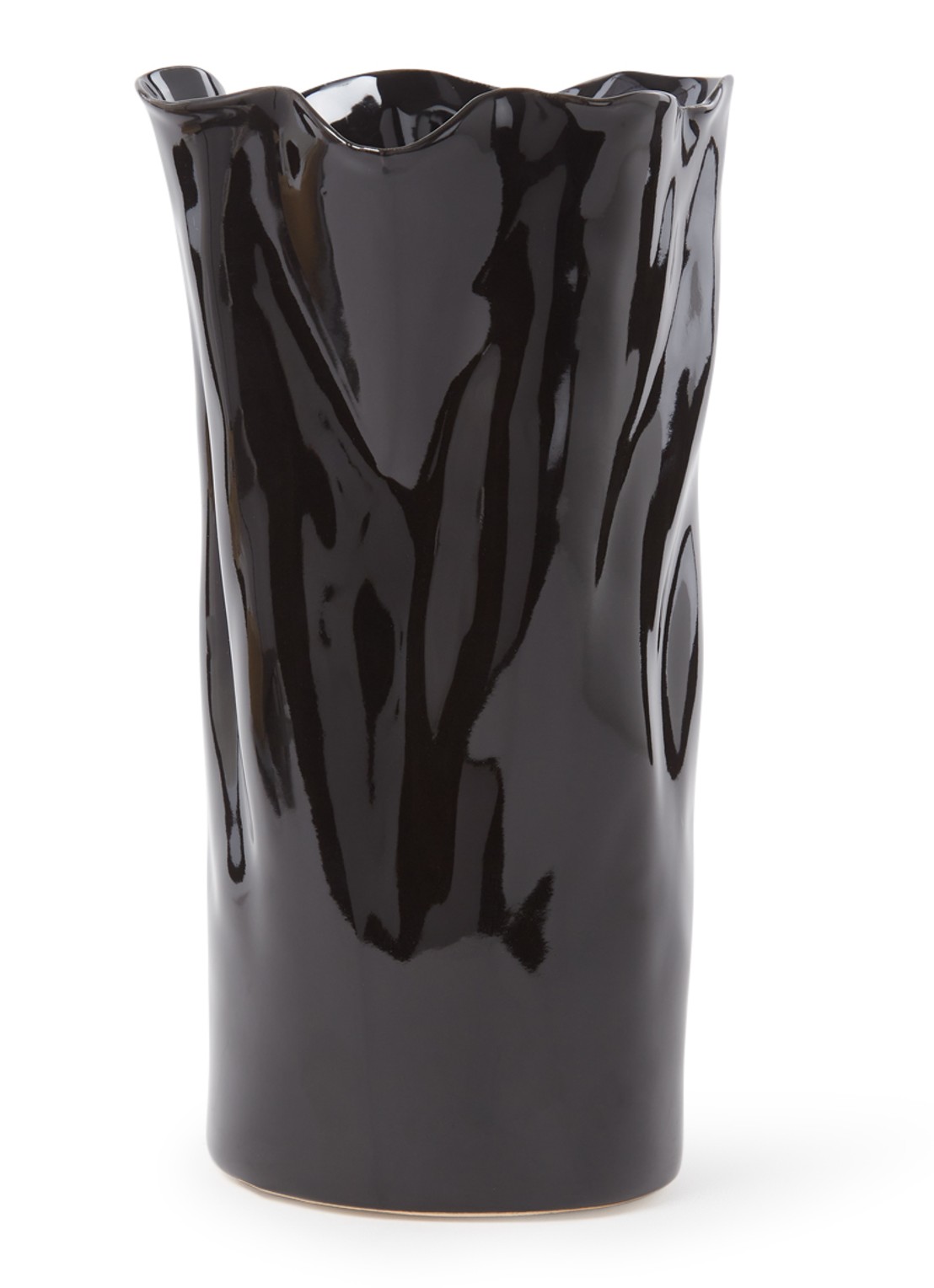 Urban Nature Culture Enza vaas 25 cm - voorkant zwart