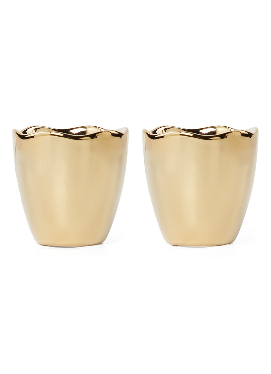 Urban Nature Culture Good Morning eierdop 5 cm set van 2 - voorkant goud