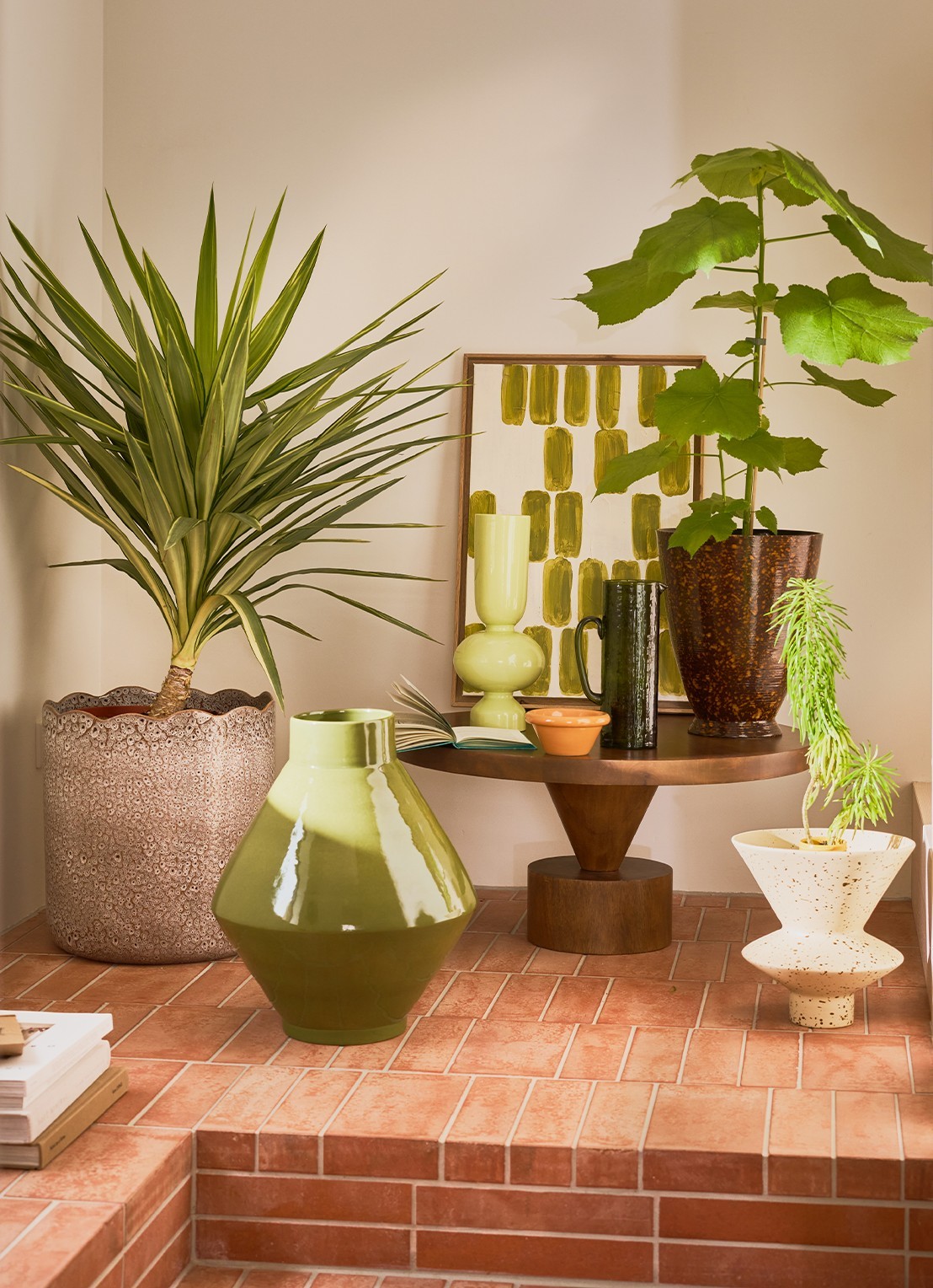 Urban Nature Culture Hammered karaf 26,5 cm - voorkant 5 groen