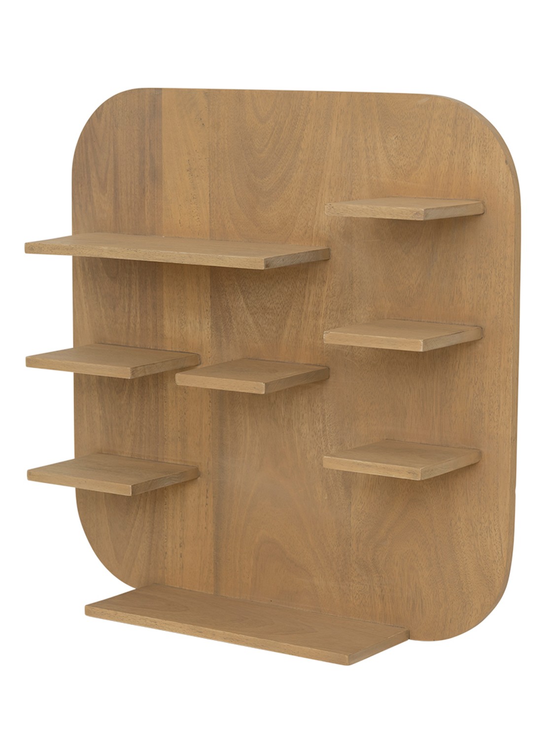 Urban Nature Culture Isao wandplank van mango hout 50 x 50 cm - achterkant 4 lichtbruin