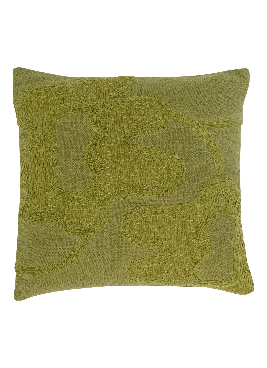 Urban Nature Culture Kedi sierkussen 50 x 50 cm - voorkant 3 groen