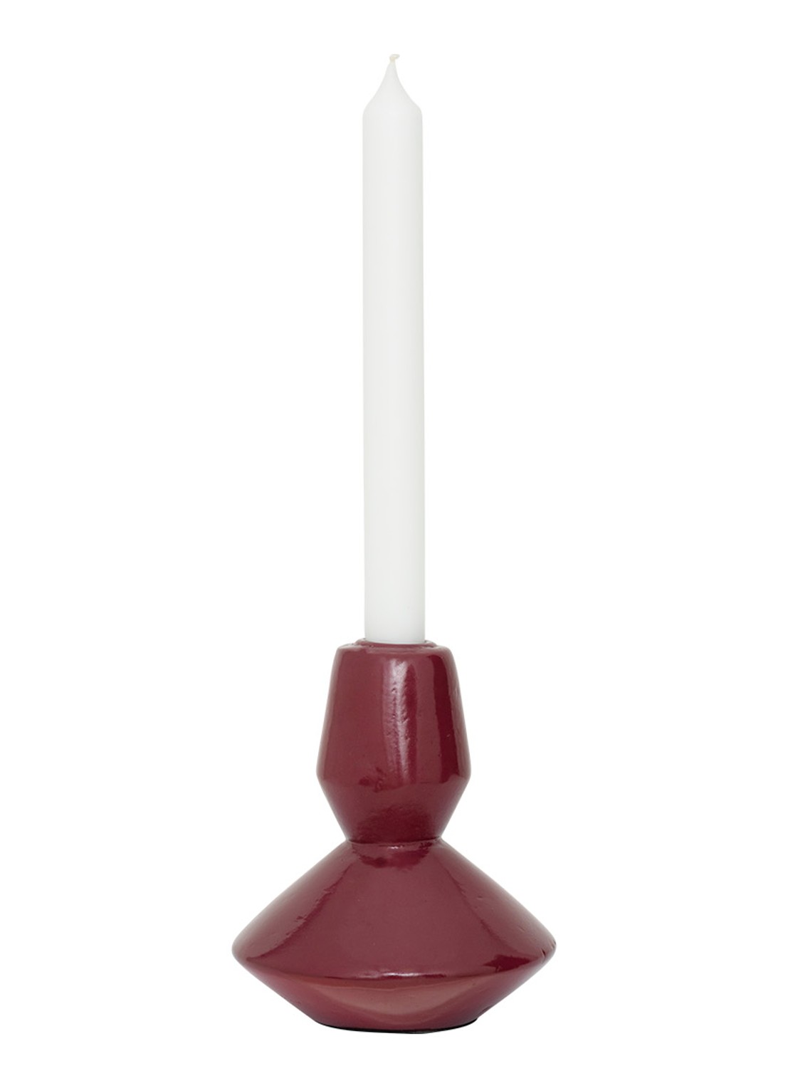 Urban Nature Culture Logan kandelaar 14 cm - voorkant aubergine