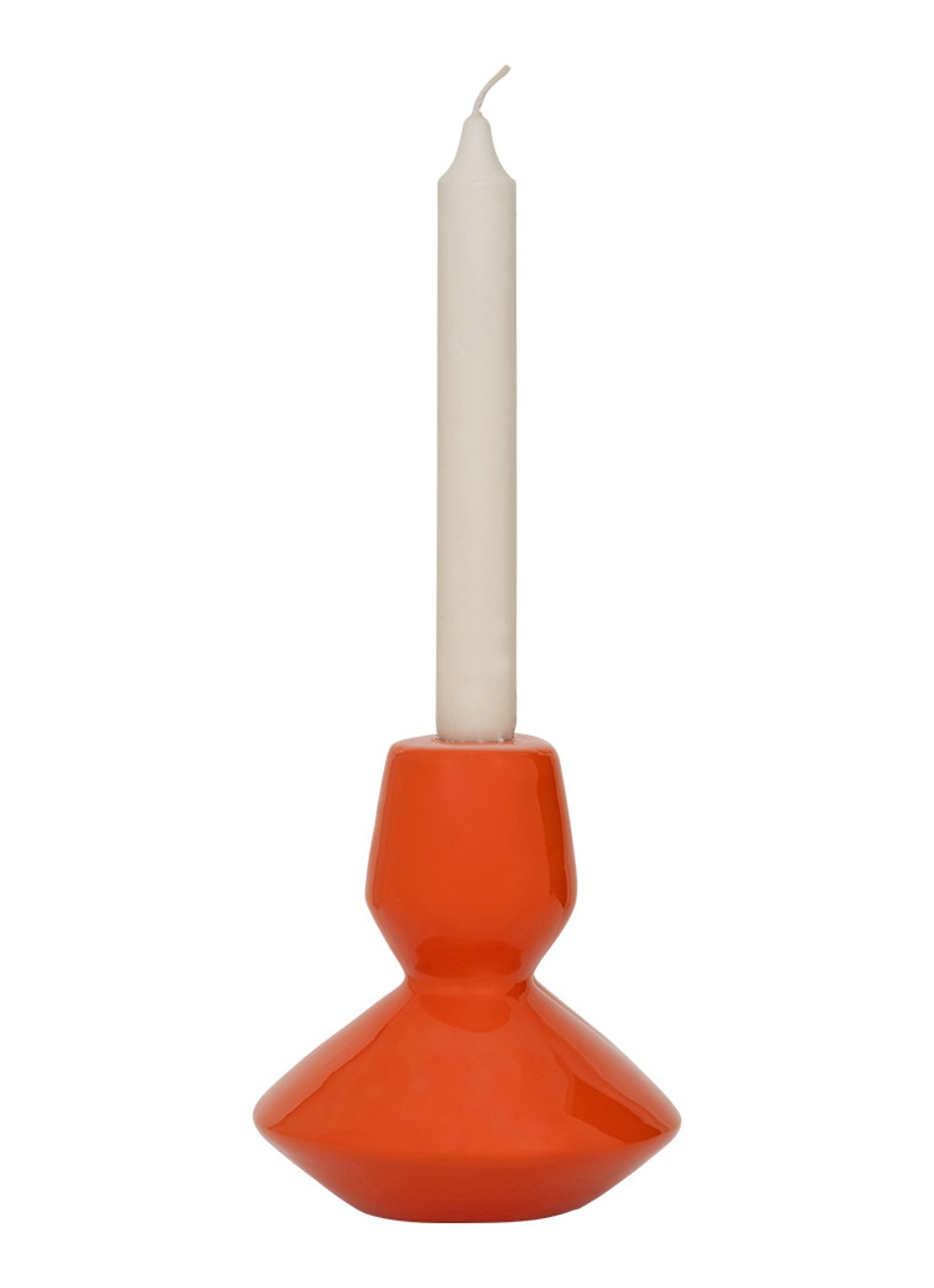 Urban Nature Culture Logan kandelaar 14 cm - voorkant 2 oranje