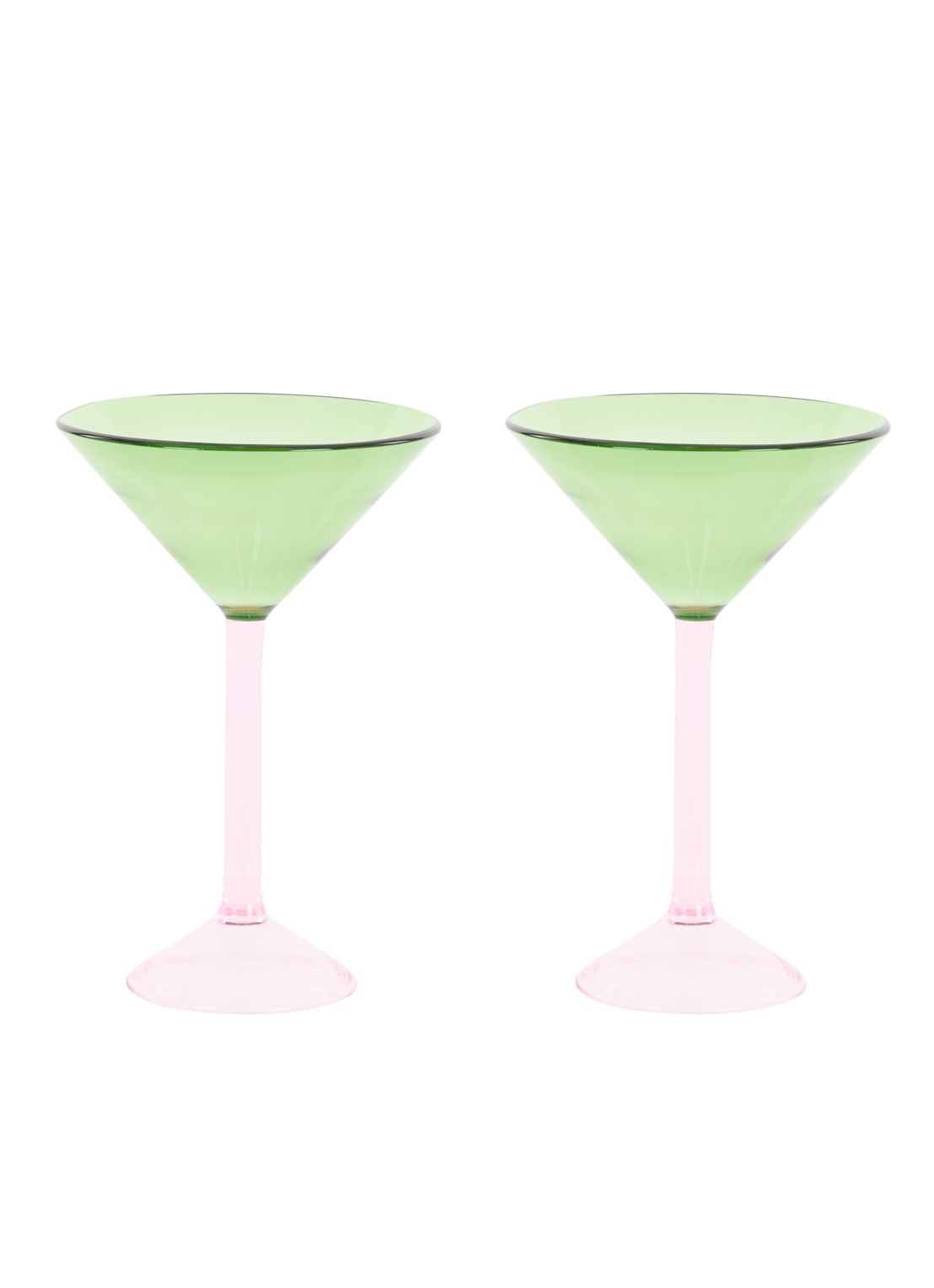 Urban Nature Culture Martini cocktailglas set van 2 - voorkant 2 roze