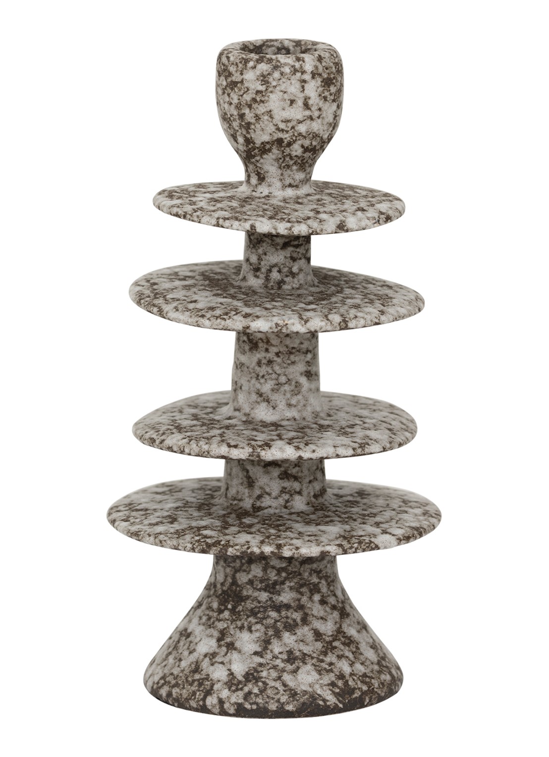 Urban Nature Culture Milo kandelaar 18 cm - voorkant 3 donkerbruin