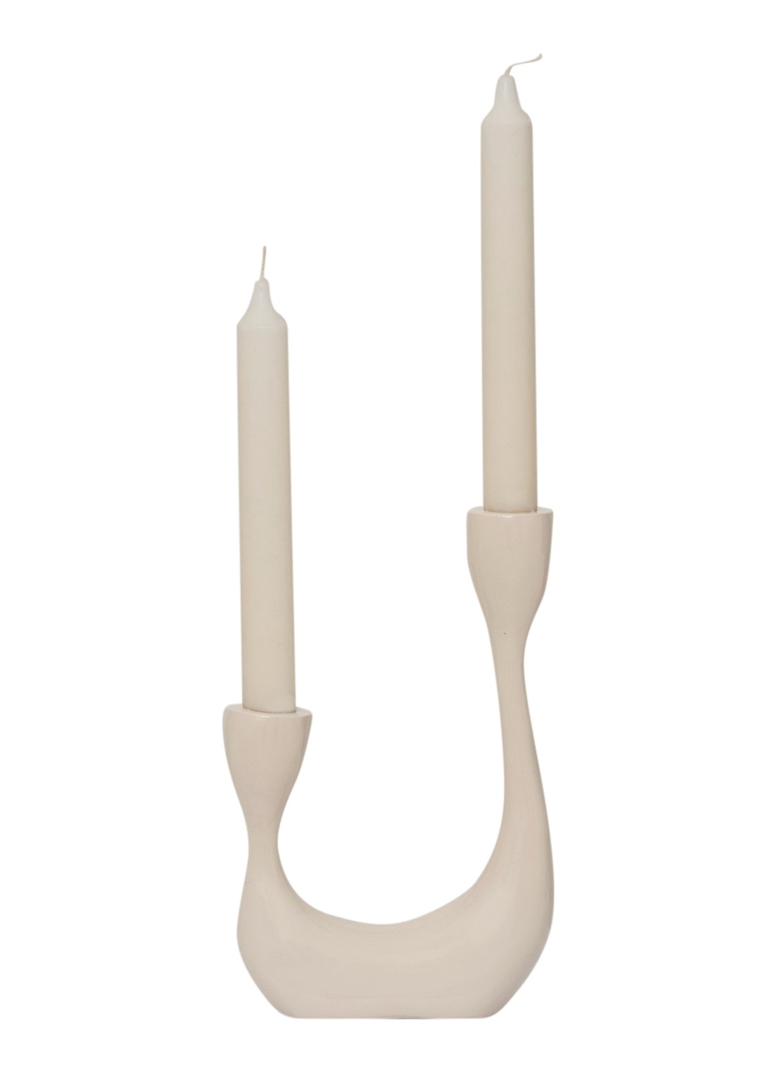 Urban Nature Culture Palesa kandelaar 21,5 cm - achterkant 5 beige