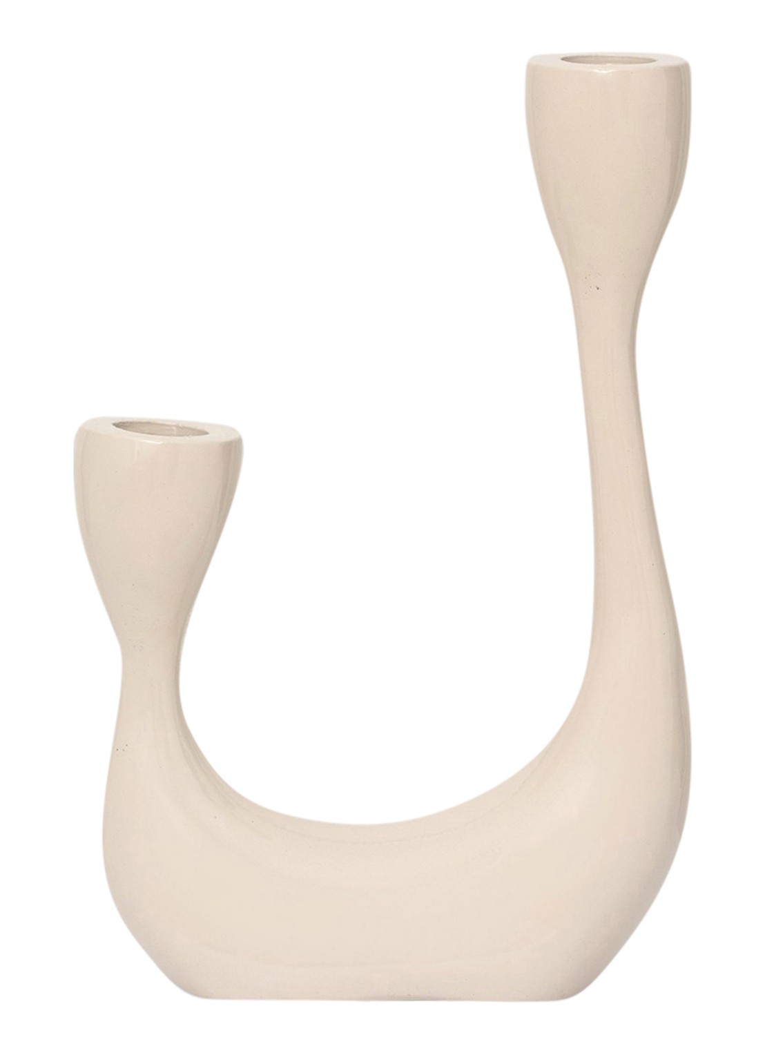 Urban Nature Culture Palesa kandelaar 21,5 cm - voorkant beige