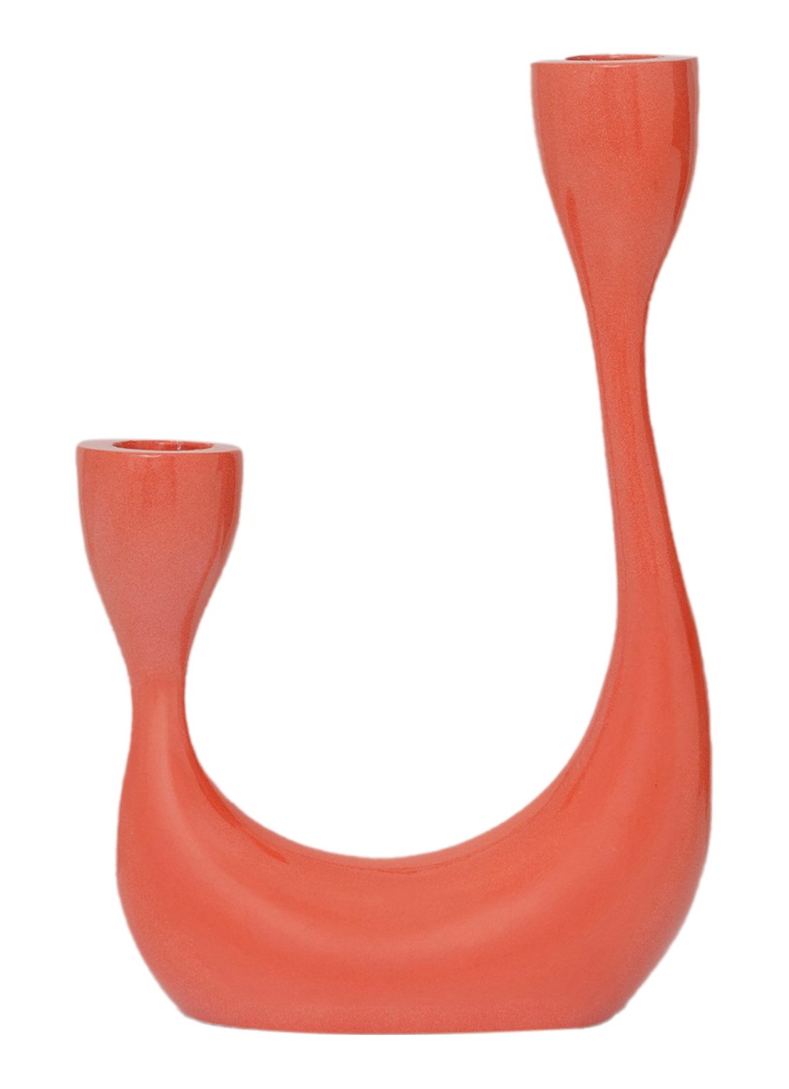 Urban Nature Culture Palesa kandelaar 21,5 cm - voorkant oranje