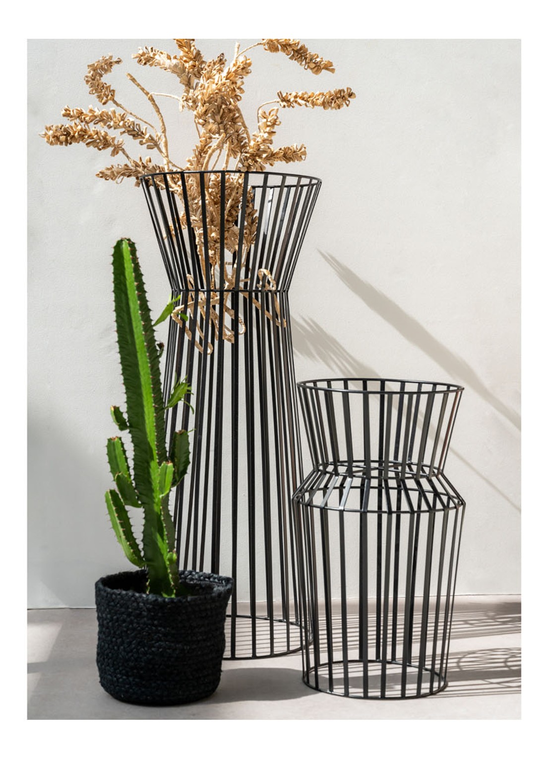 Urban Nature Culture Plantenbak van ijzer voor binnen Ø35 cm - voorkant 2 zwart