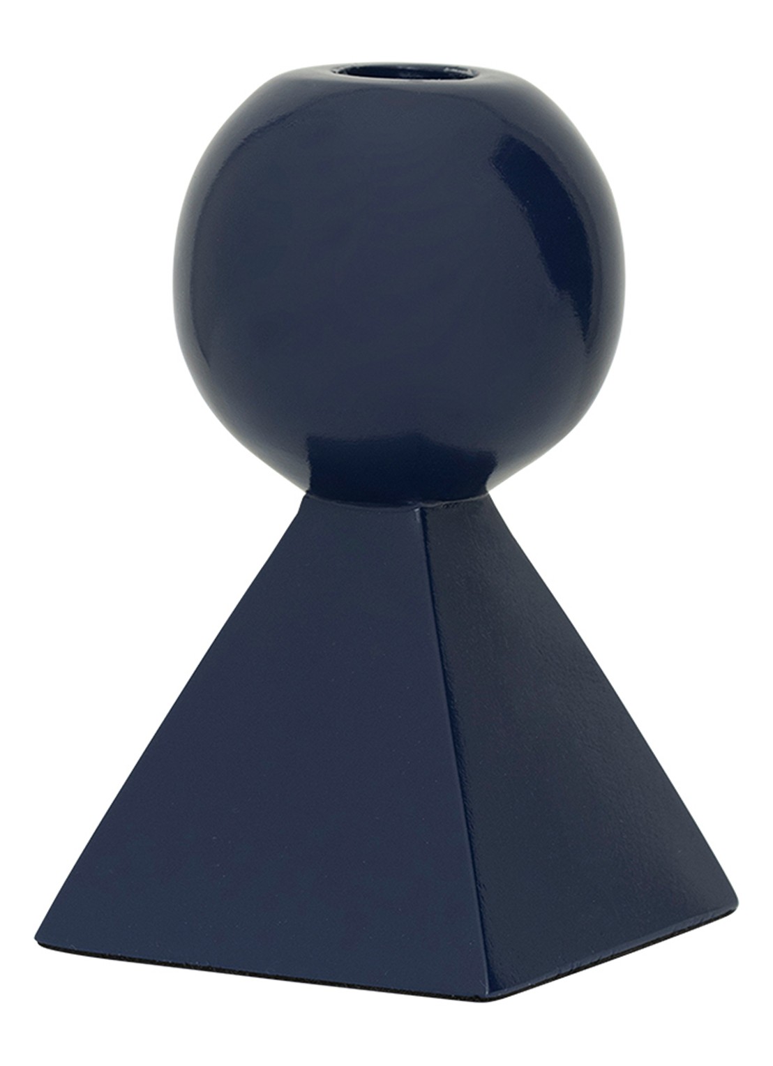 Urban Nature Culture Rett kandelaar 15 cm - voorkant 2 blauw