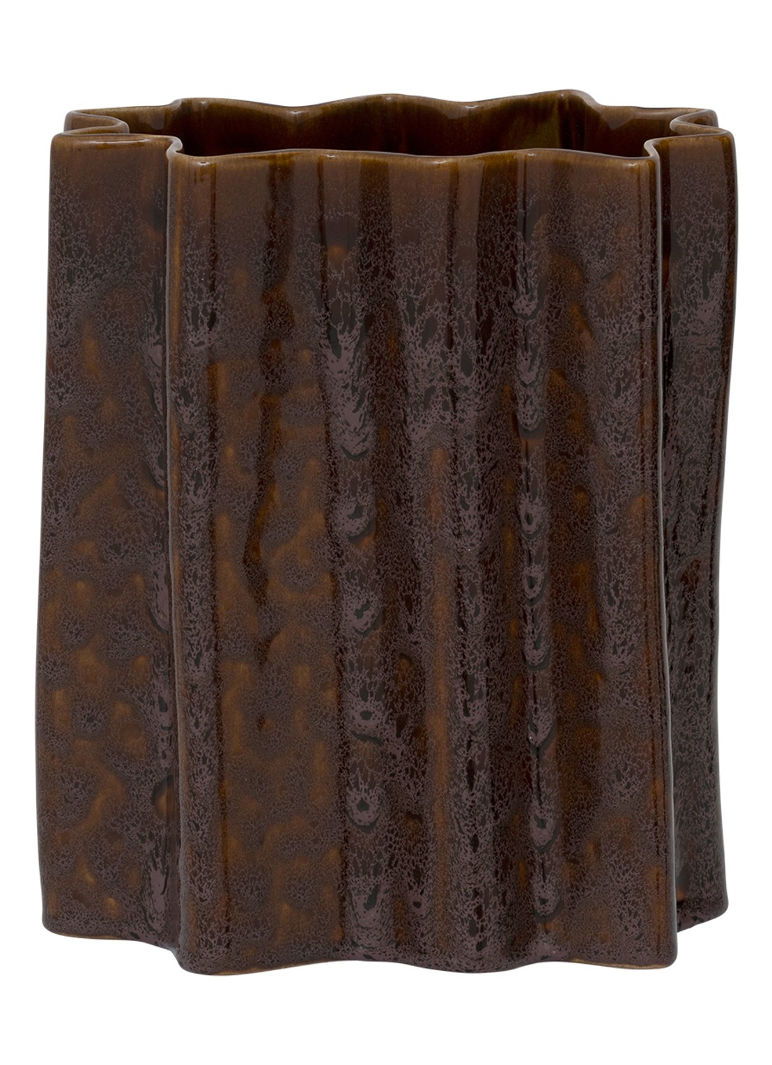 Urban Nature Culture Riff bloempot voor binnen 27 cm - voorkant 2 bruin