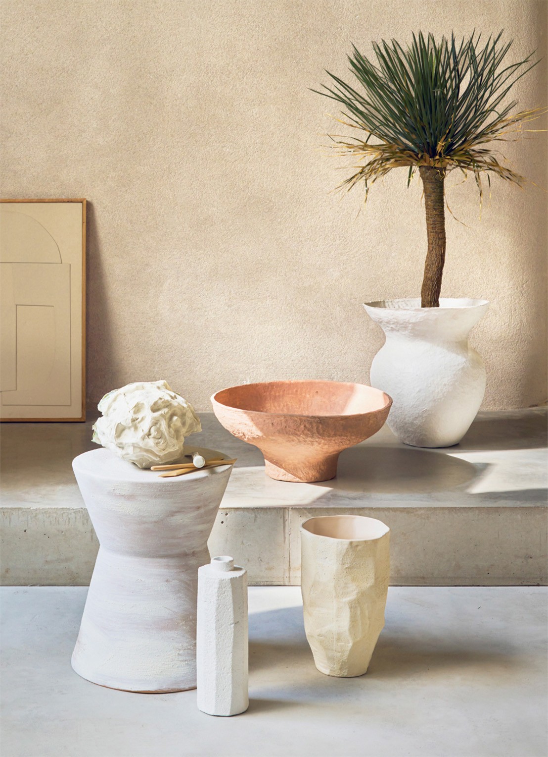 Urban Nature Culture Serra vaas 27 cm - voorkant 2 wit