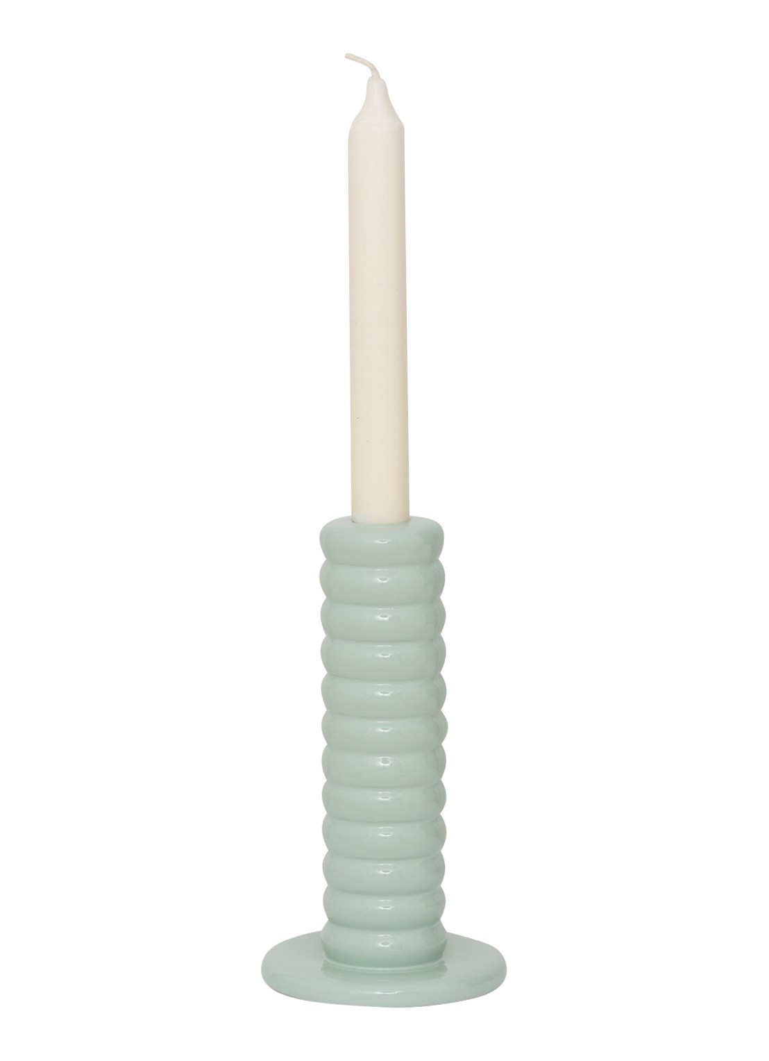 Urban Nature Culture Tebongo kandelaar 19 cm - achterkant lichtgroen