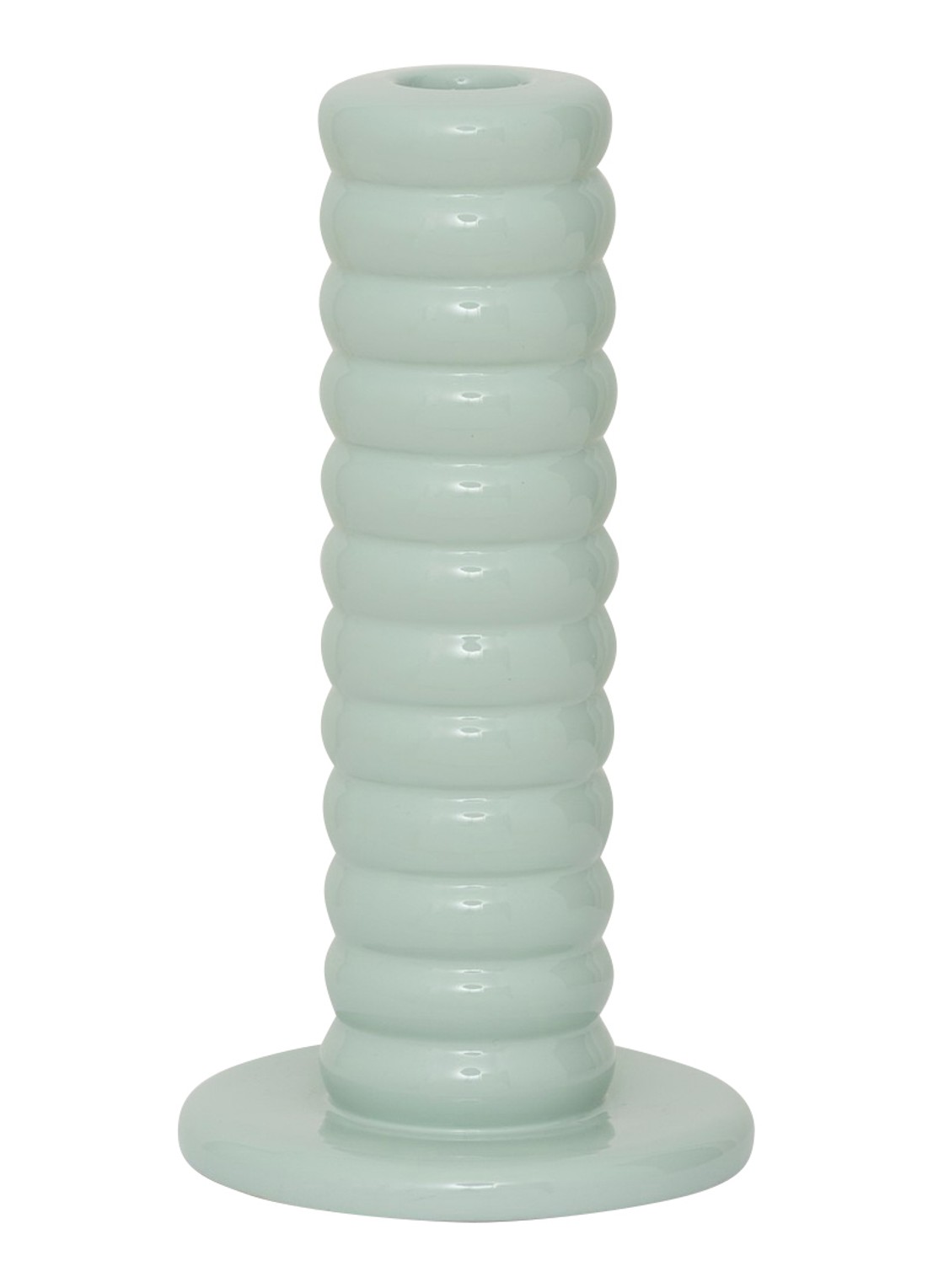 Urban Nature Culture Tebongo kandelaar 19 cm - voorkant 2 lichtgroen