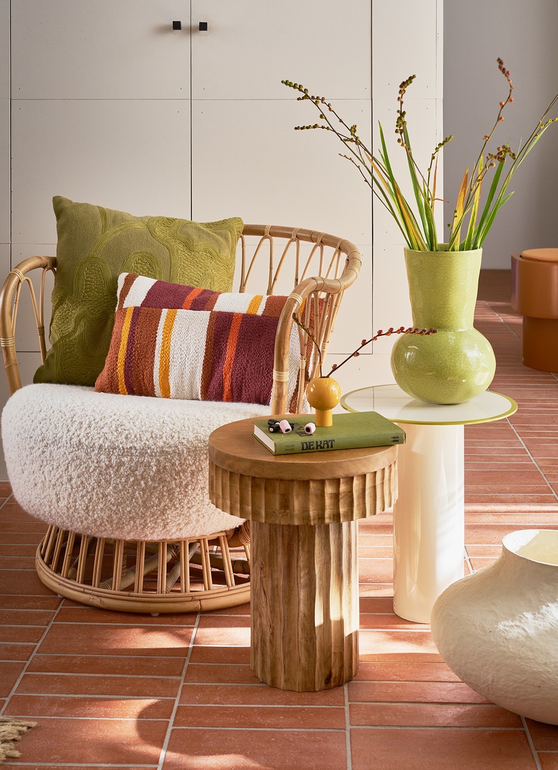 Urban Nature Culture Tiro bijzettafel 42,5 x 36 cm - voorkant 2 beige