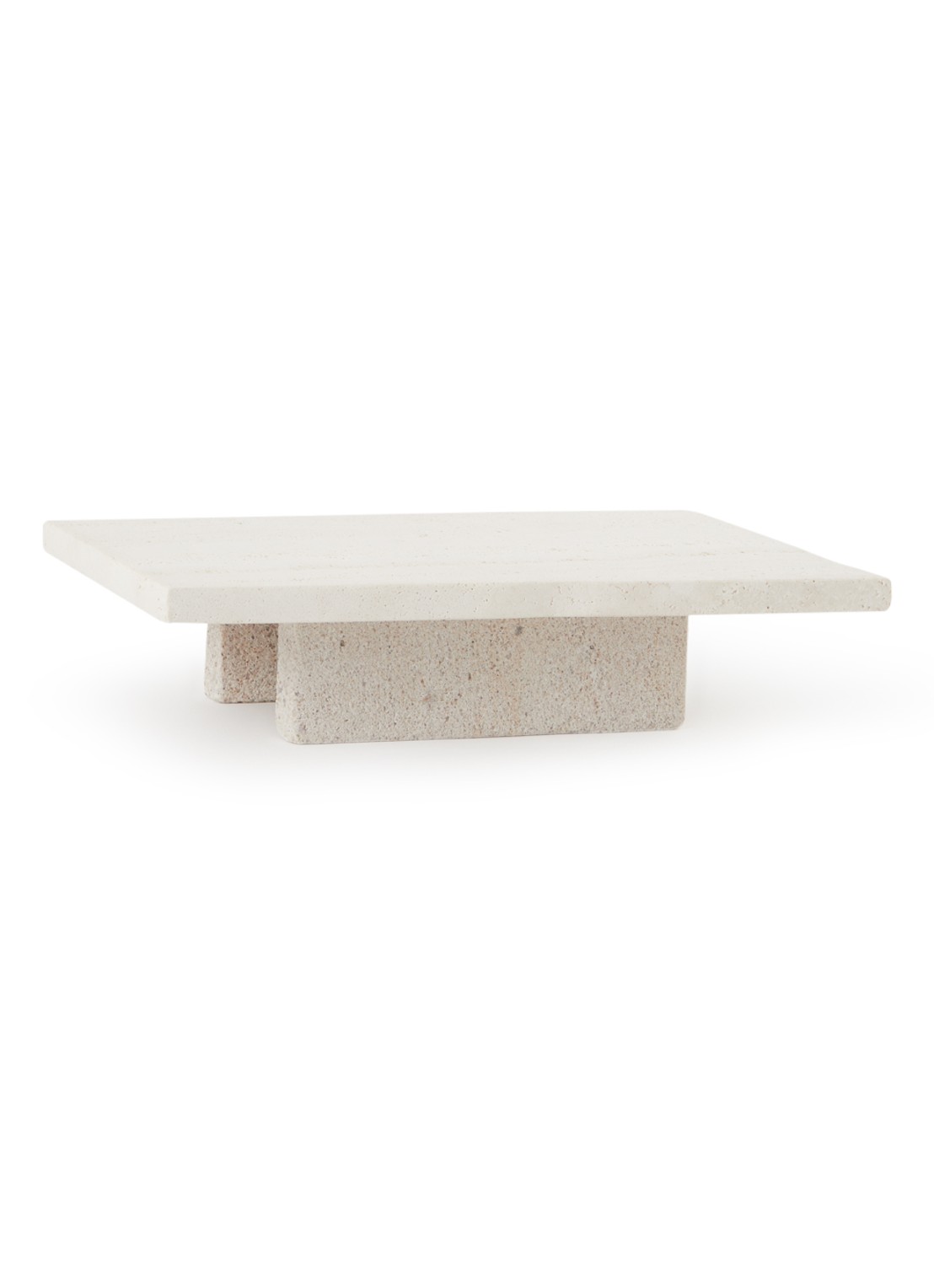 Urban Nature Culture Travertino serveerplank 38 x 15 cm - voorkant creme