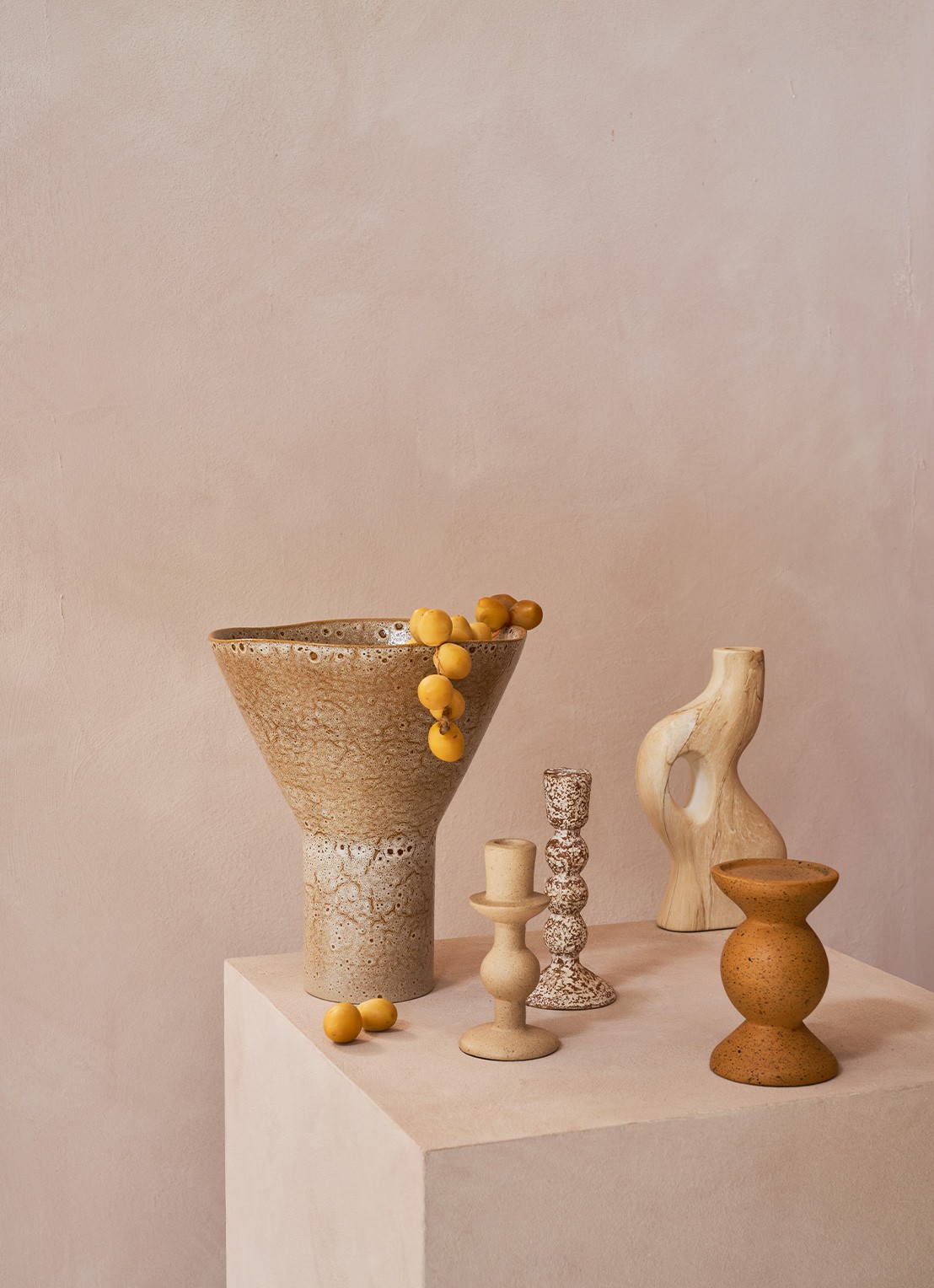 Urban Nature Culture Urban Nature Culture candle holder Sisi A - voorkant 2 oranjebruin