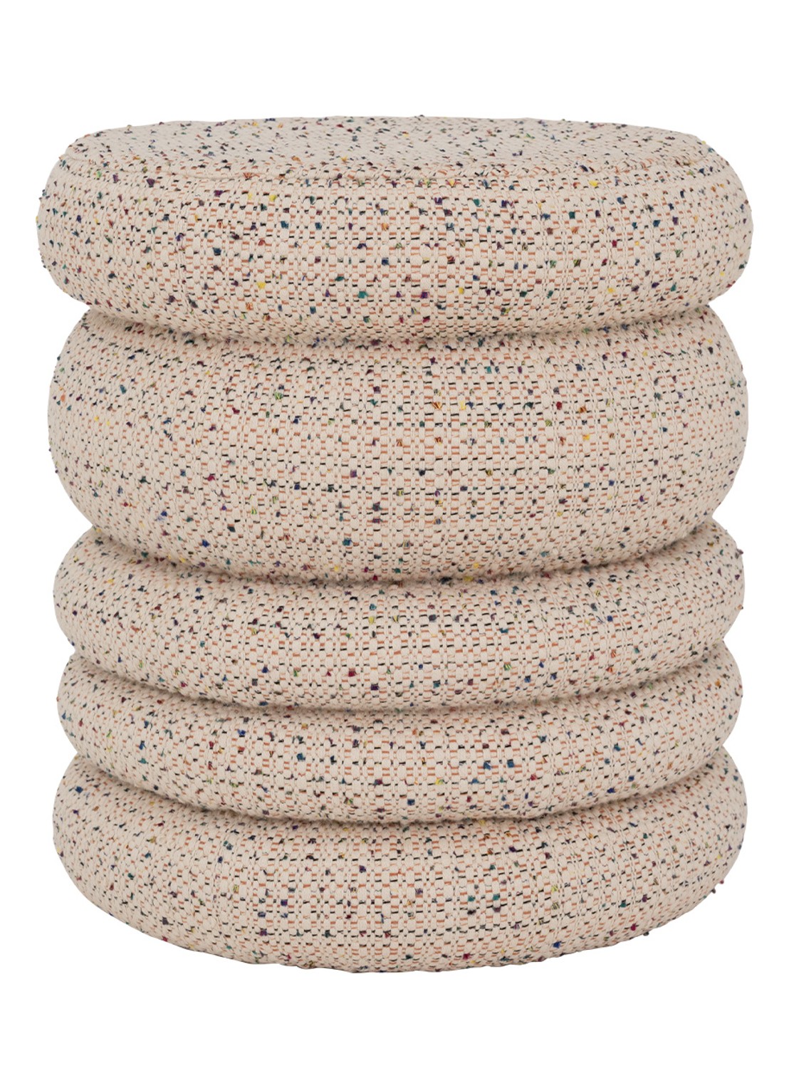 Urban Nature Culture Urban Nature Culture pouf Cinco, multicolor - voorkant 2 gebroken wit