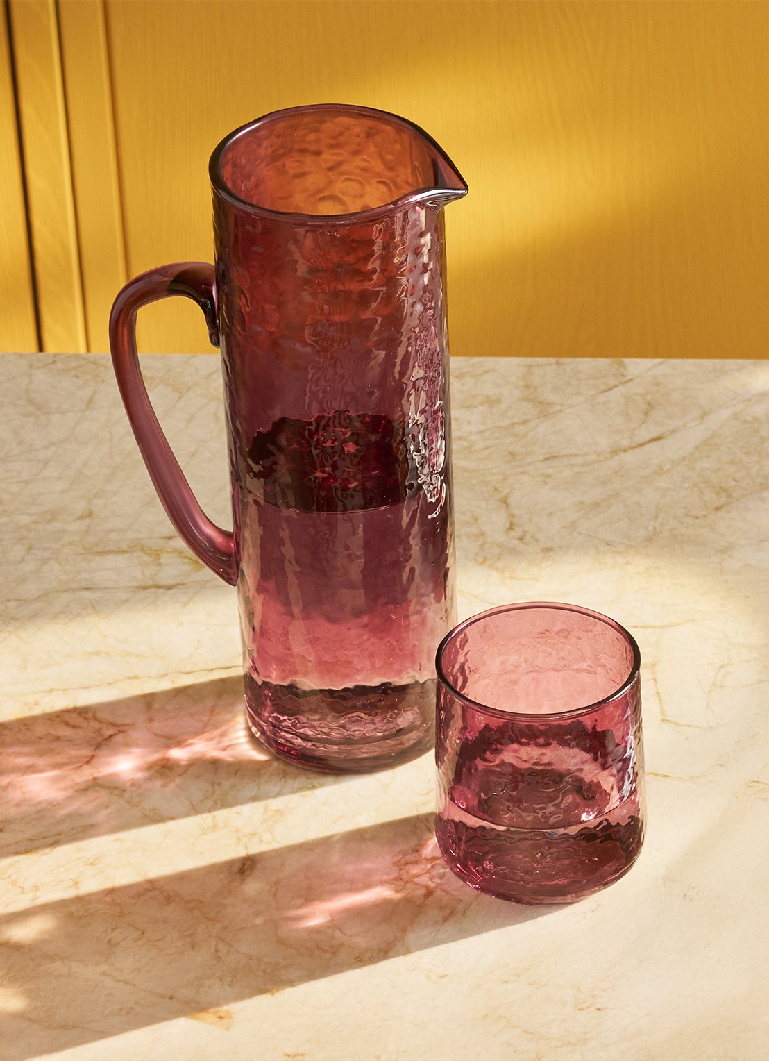 Urban Nature Culture Urban Nature Culture tumbler hammered transparent - voorkant 2 bordeauxrood