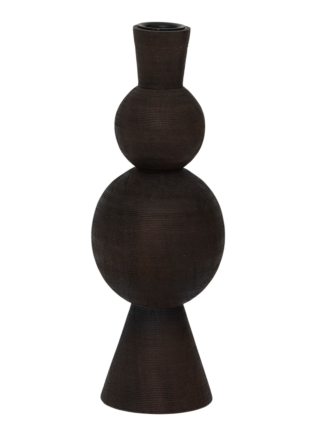 Urban Nature Culture Zen kandelaar 25 cm - voorkant donkerbruin