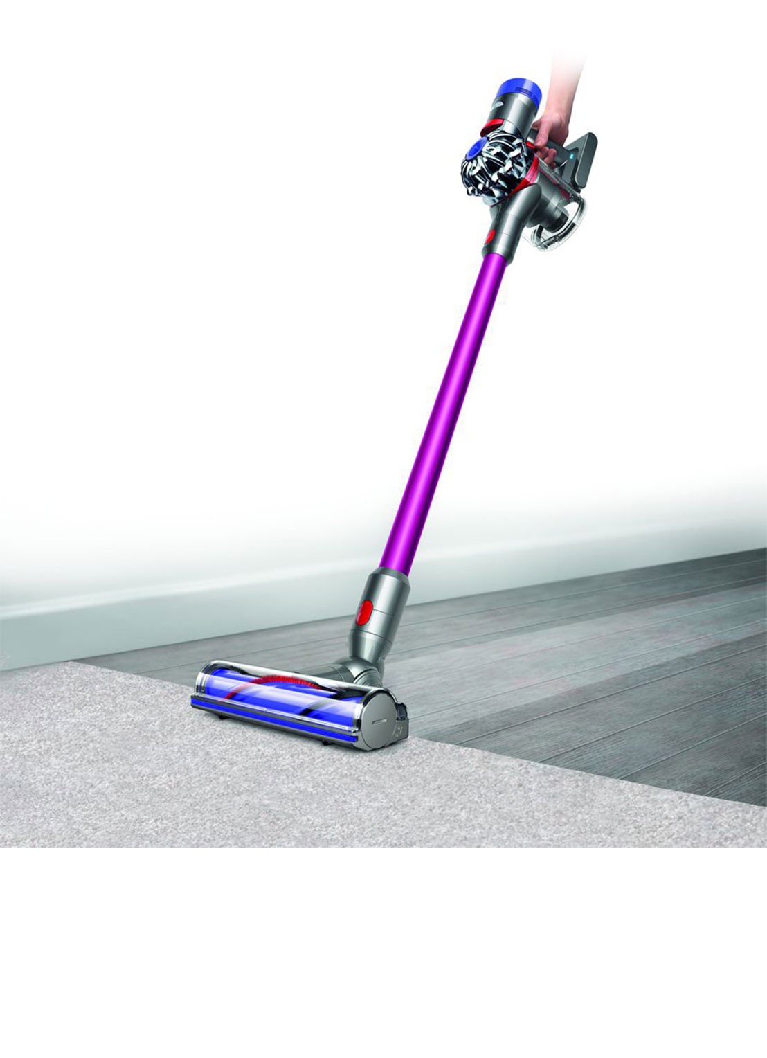 V8 Absolute Pro draadloze steelstofzuiger 124 cm - nikkel/paars - voorkant 7 paars