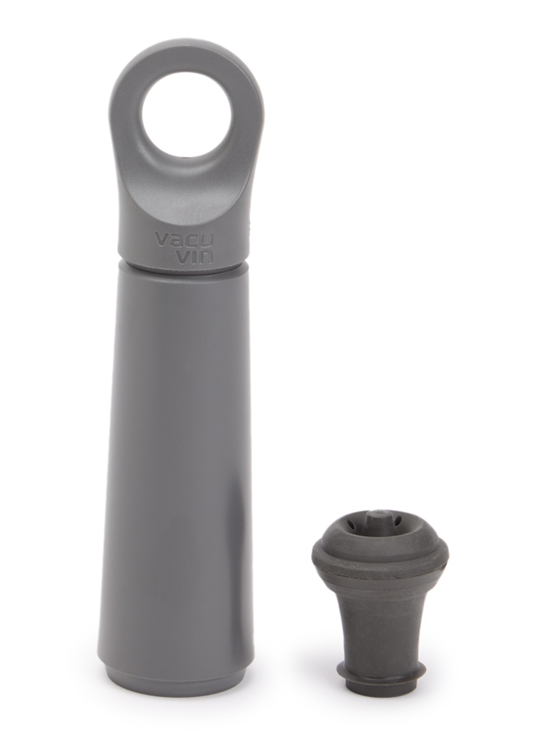 Vacu Vin Wine Saver vacuümpomp met wijnstopper set van 2 - voorkant grijs