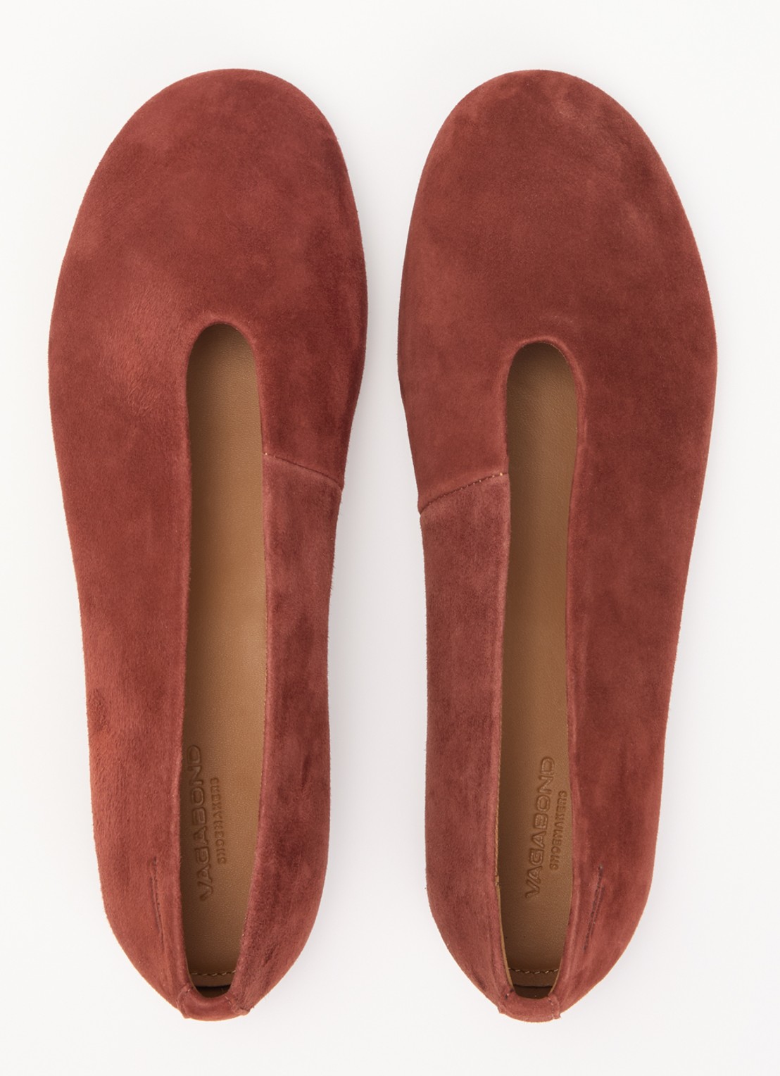 Vagabond Shoemakers Aleya ballerina van geitensuède - detail 4 steenrood