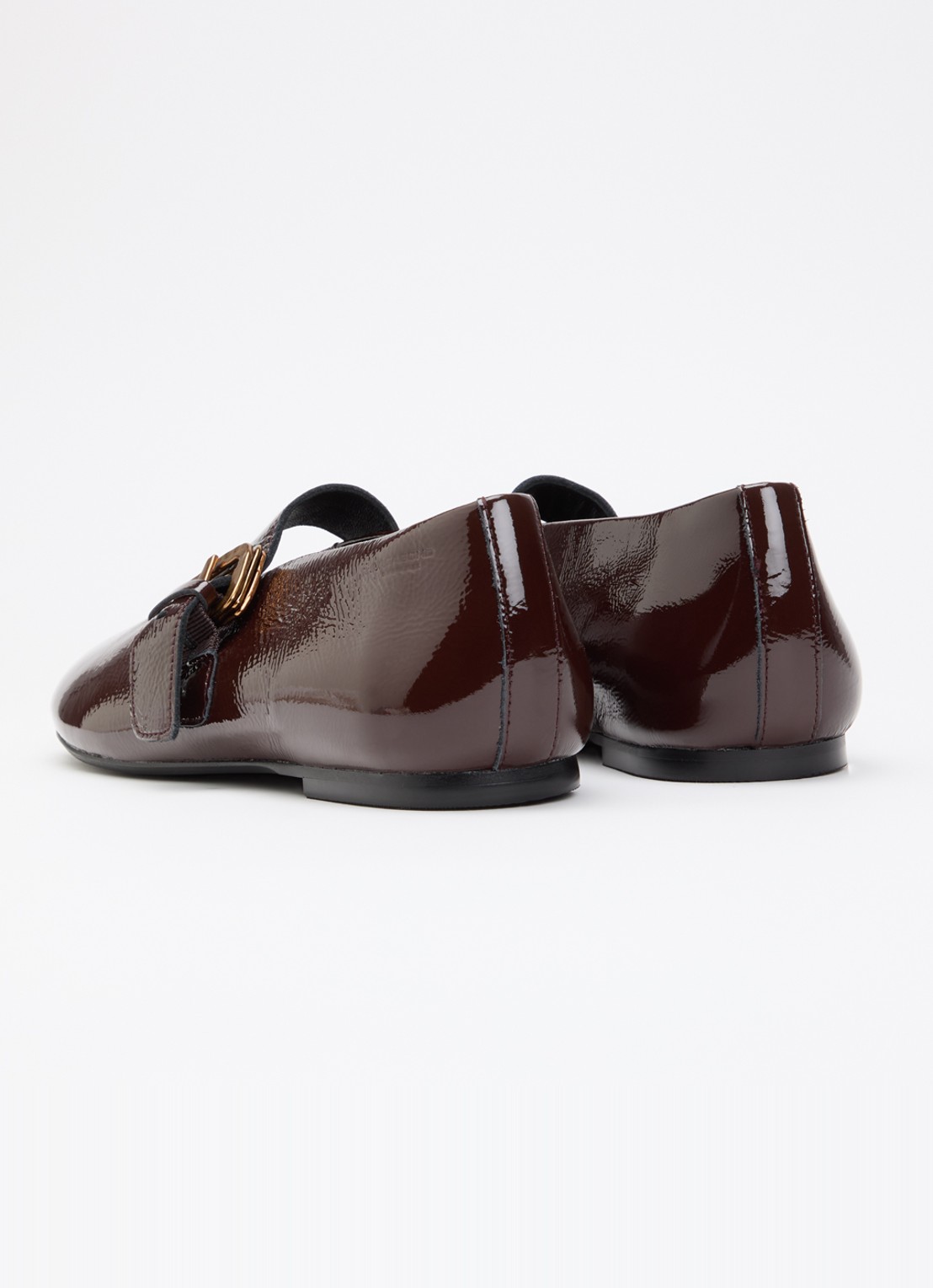 Vagabond Shoemakers Aleya ballerina van lakleer - achterkant chocoladebruin