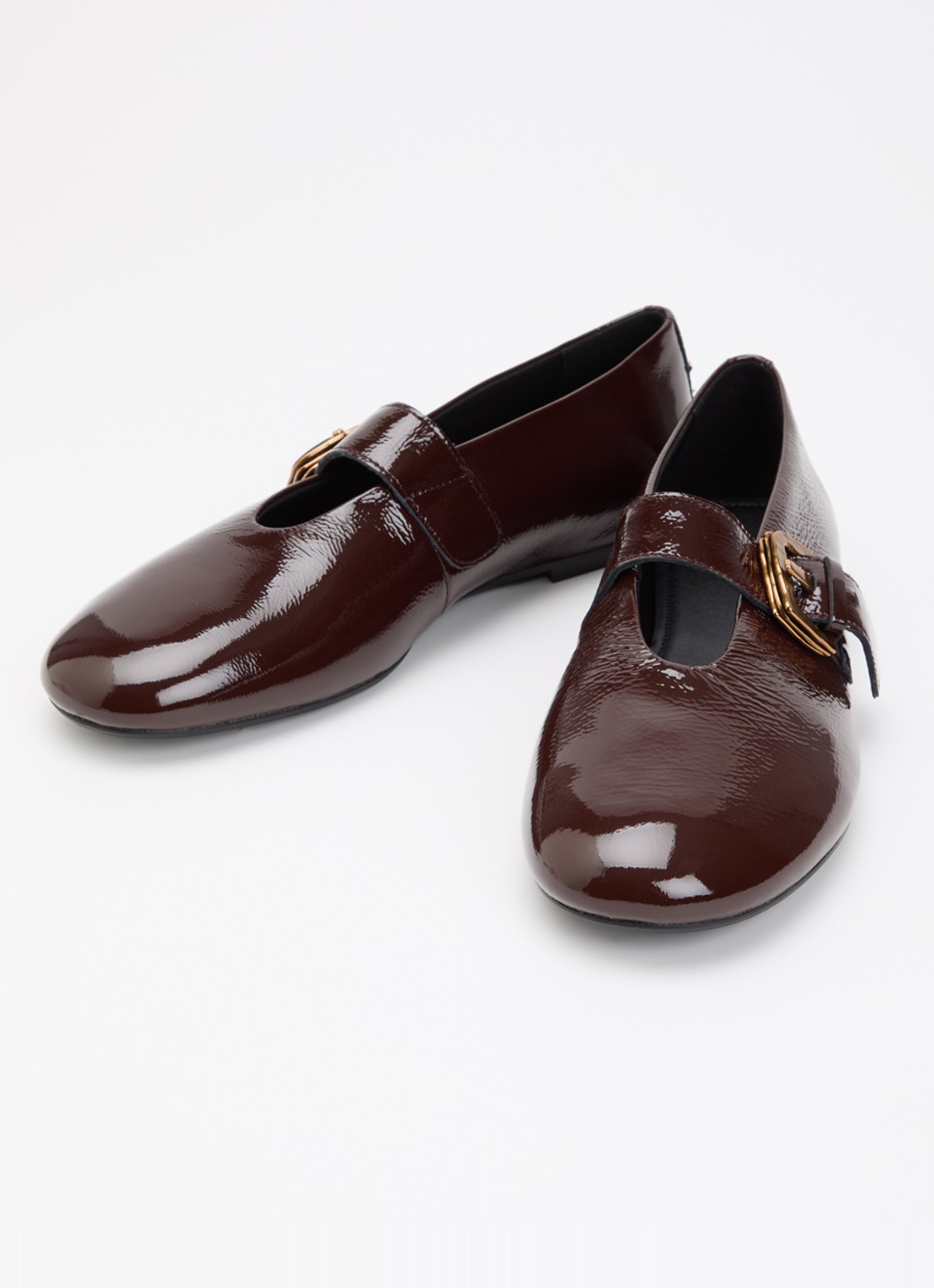 Vagabond Shoemakers Aleya ballerina van lakleer - detail 2 chocoladebruin