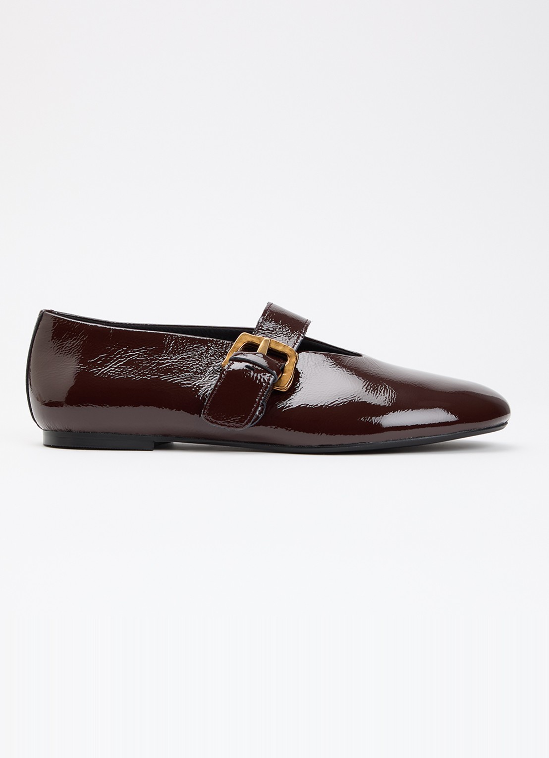 Vagabond Shoemakers Aleya ballerina van lakleer - voorkant 5 chocoladebruin