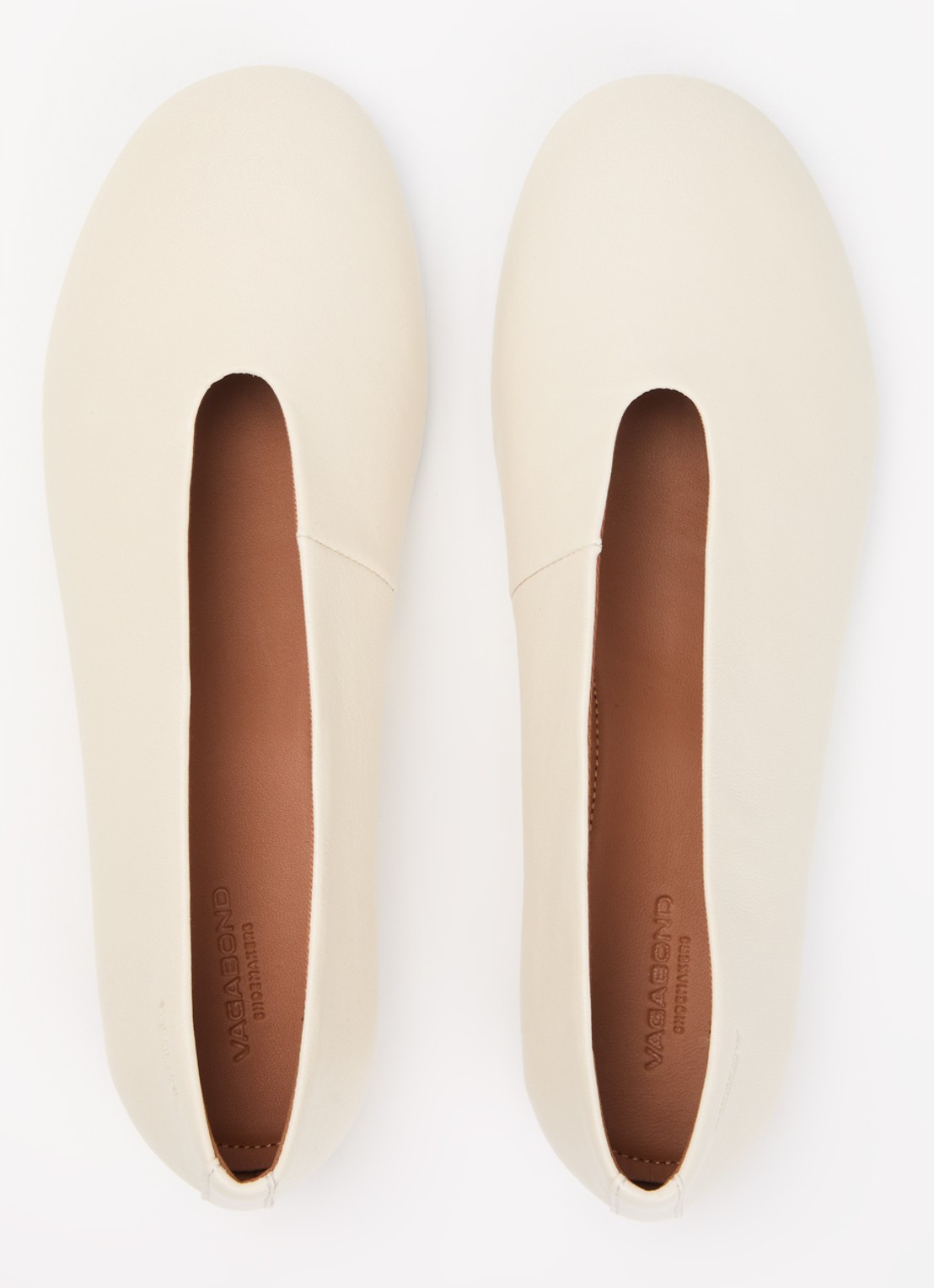 Vagabond Shoemakers Aleya ballerina van schapenleer - detail 4 creme