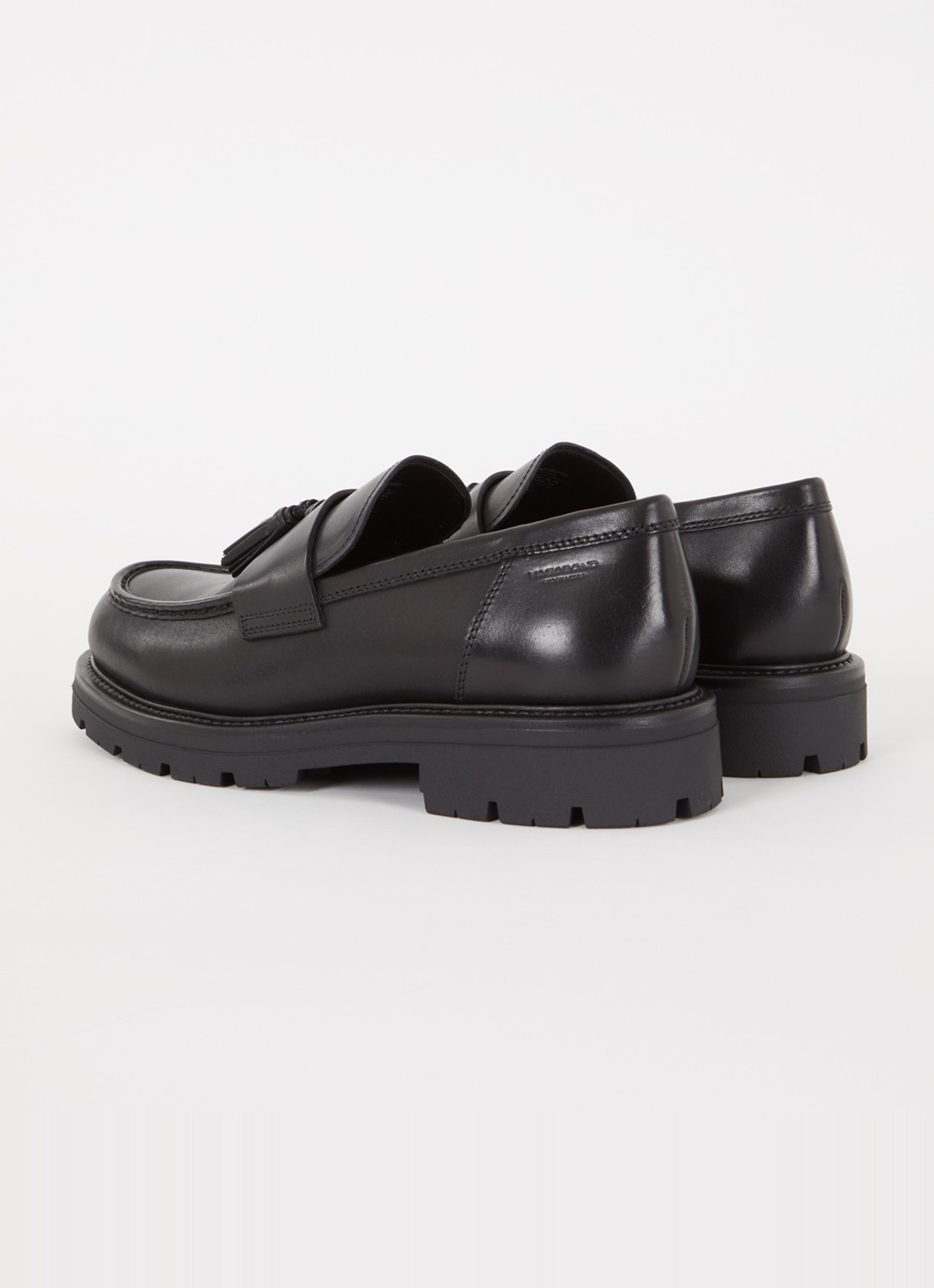 Vagabond Shoemakers Cameron loafer van leer met franjes - achterkant zwart
