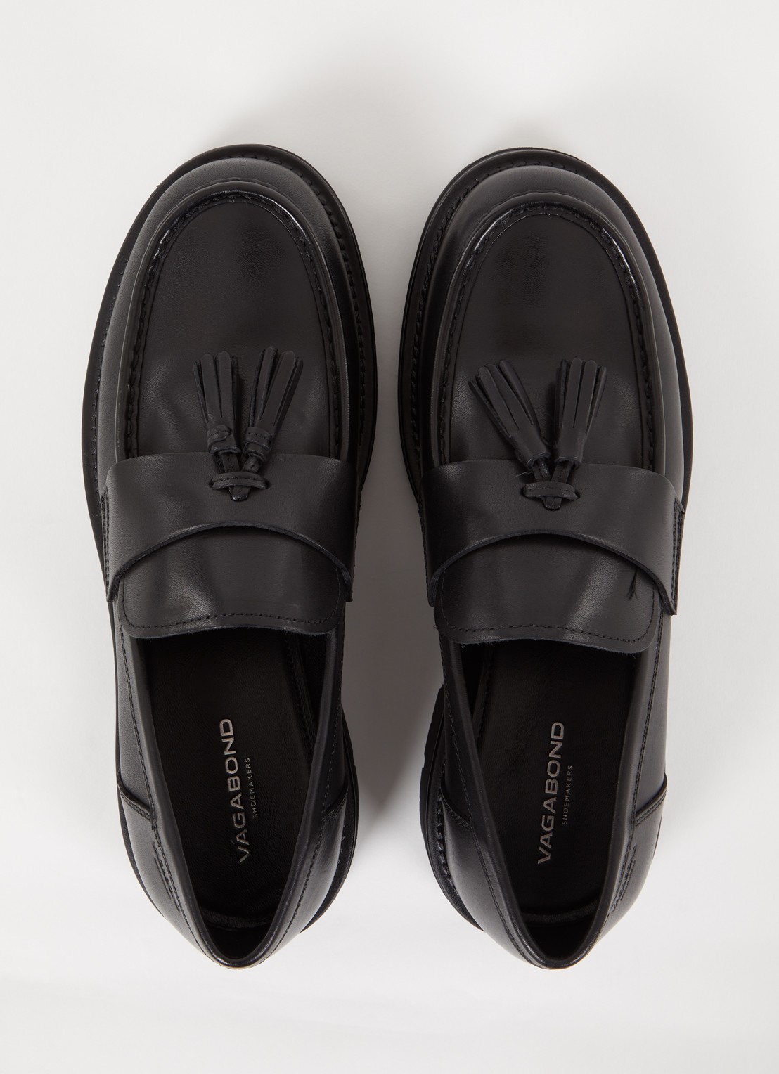 Vagabond Shoemakers Cameron loafer van leer met franjes - detail 5 zwart