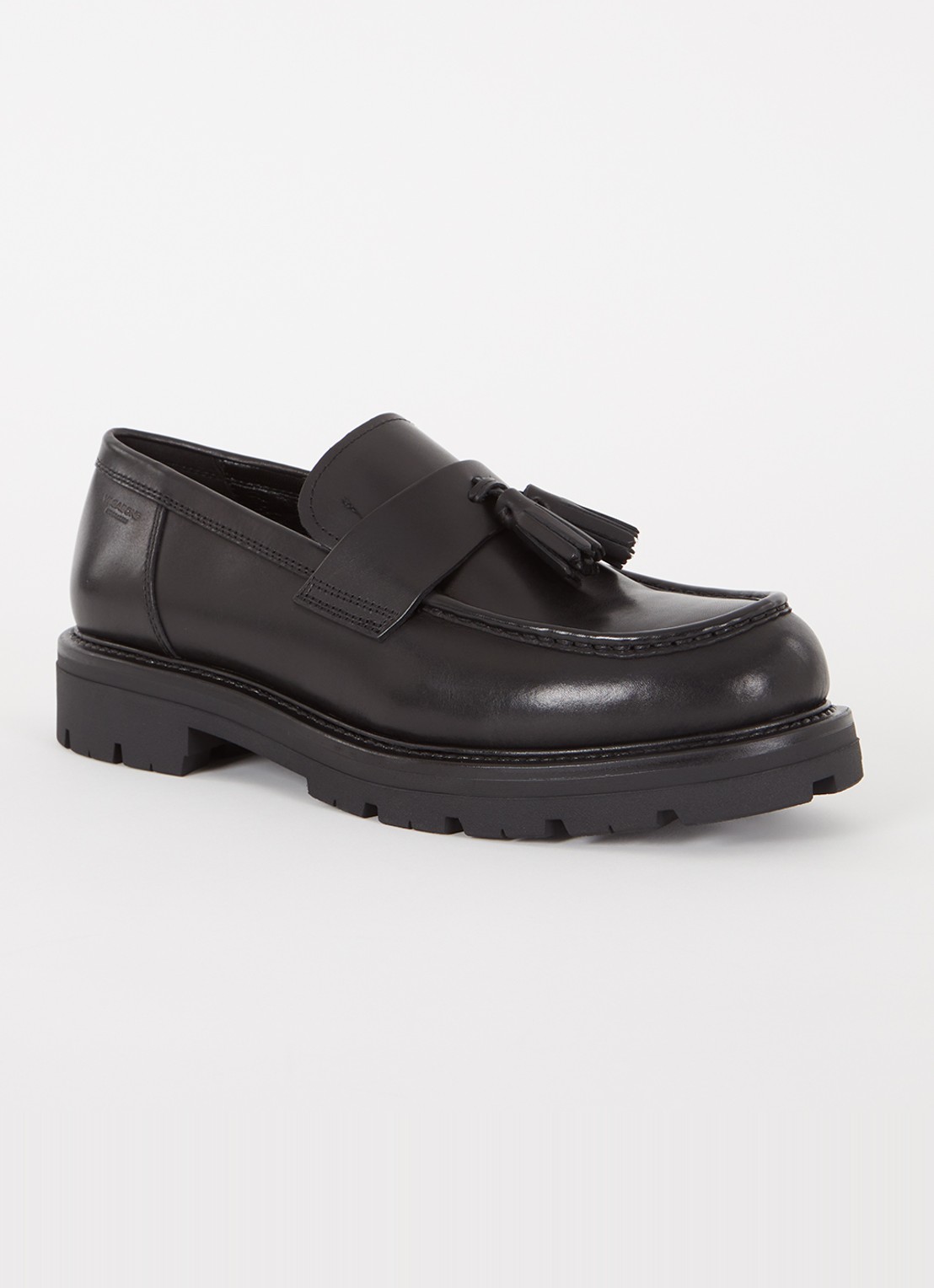 Vagabond Shoemakers Cameron loafer van leer met franjes - voorkant 2 zwart