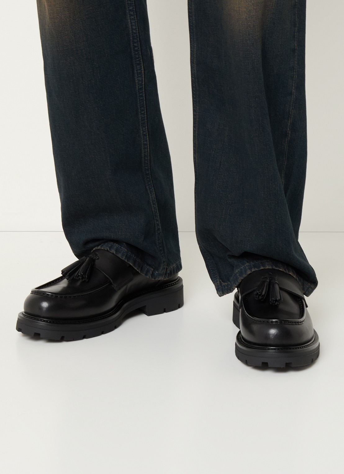 Vagabond Shoemakers Cameron loafer van leer met franjes - voorkant 3 zwart