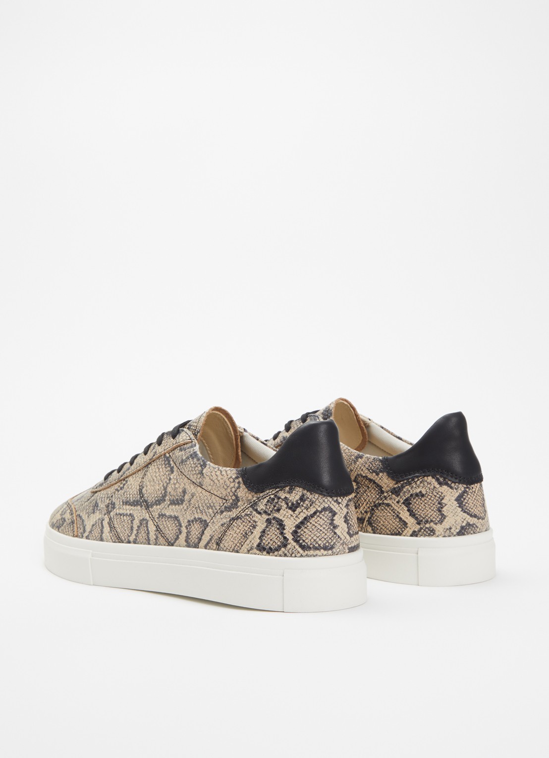 Vagabond Shoemakers Cody sneaker van geitenleer met slangenprint - achterkant beige