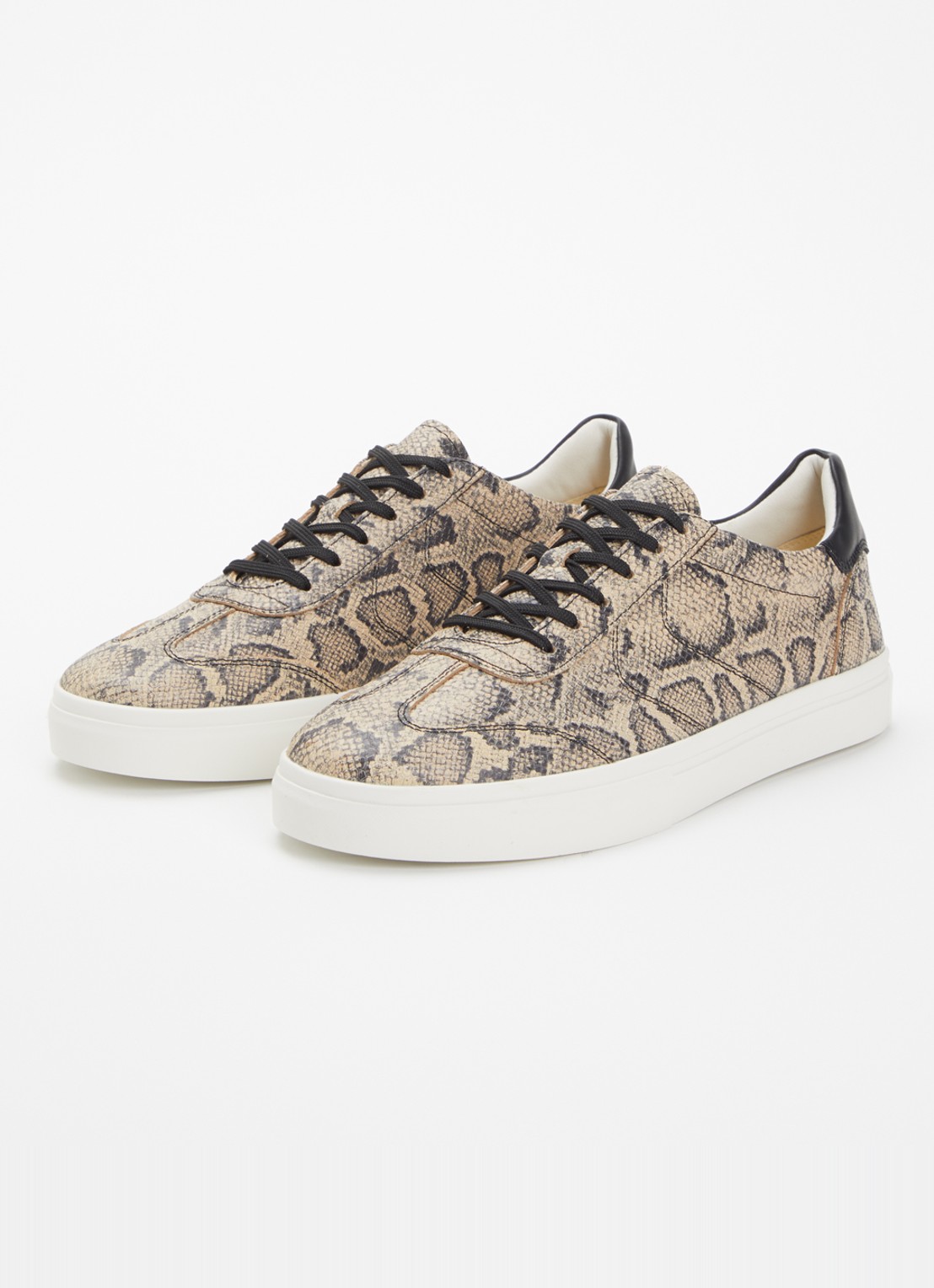 Vagabond Shoemakers Cody sneaker van geitenleer met slangenprint - detail 4 beige