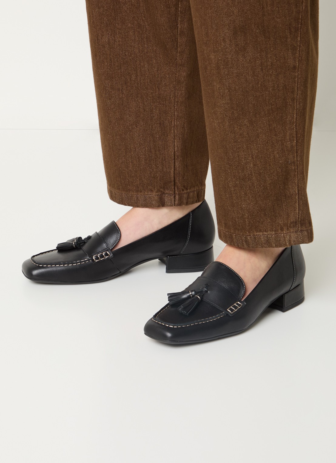 Vagabond Shoemakers Debbie loafer van leer - voorkant 6 zwart
