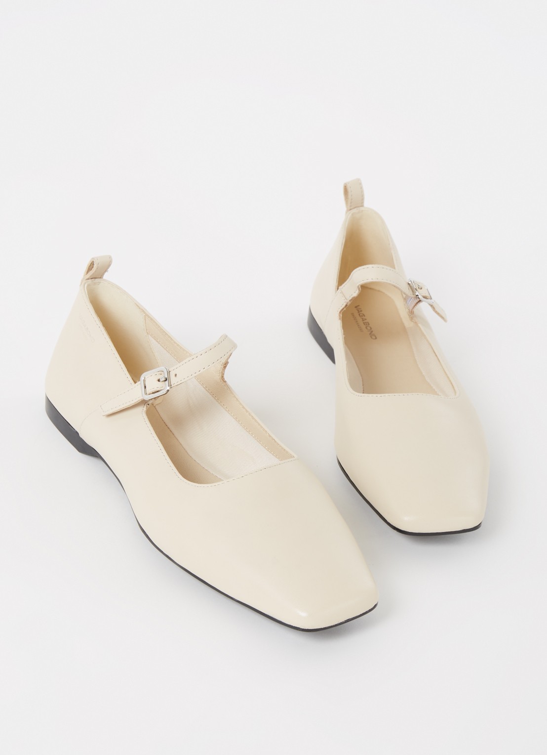 Vagabond Shoemakers Delia ballerina van leer - detail 3 gebroken wit