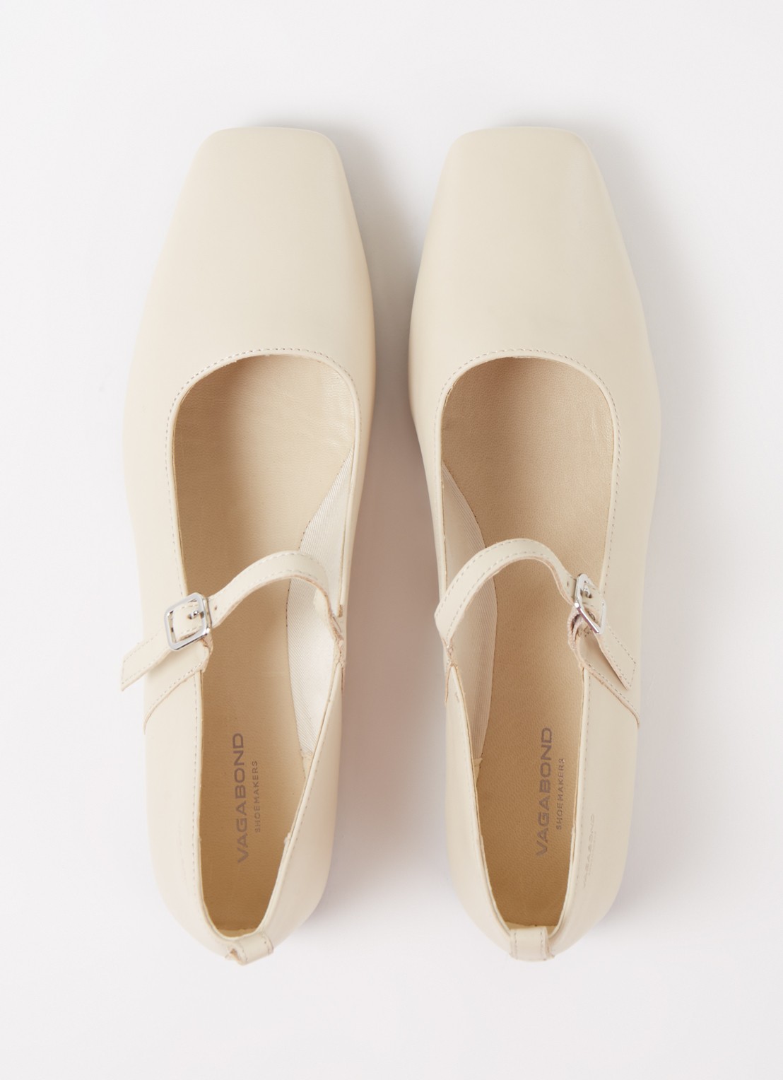Vagabond Shoemakers Delia ballerina van leer - detail 5 gebroken wit