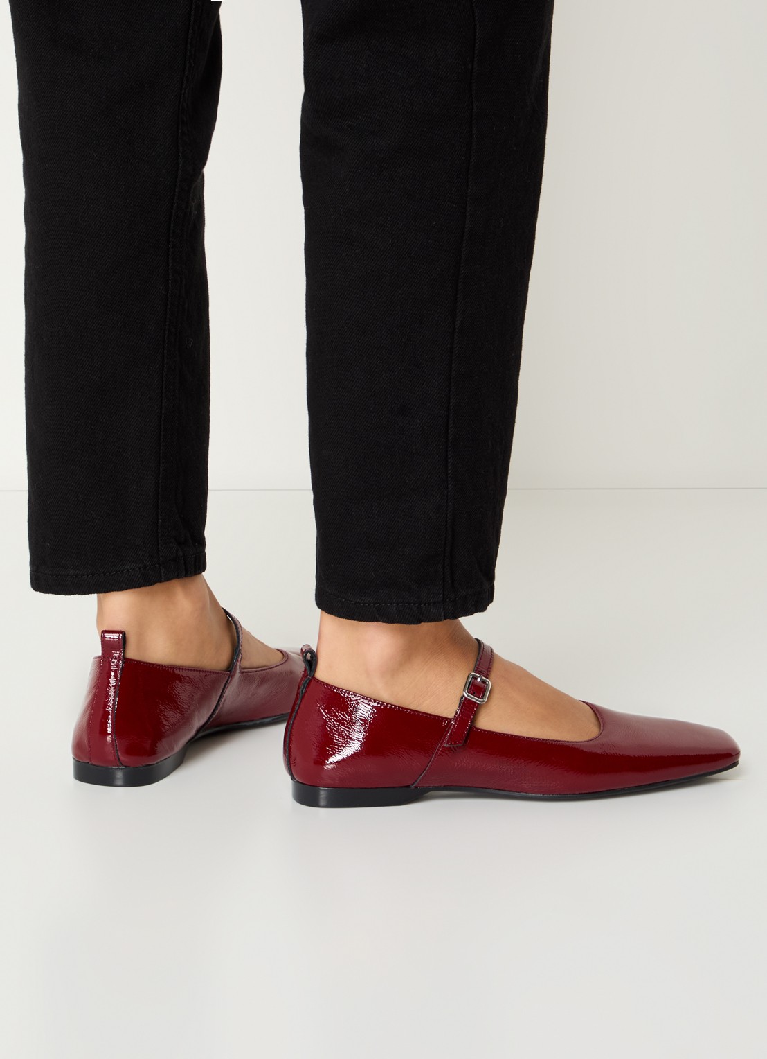 Vagabond Shoemakers Delia ballerina van leer - voorkant 6 donkerrood