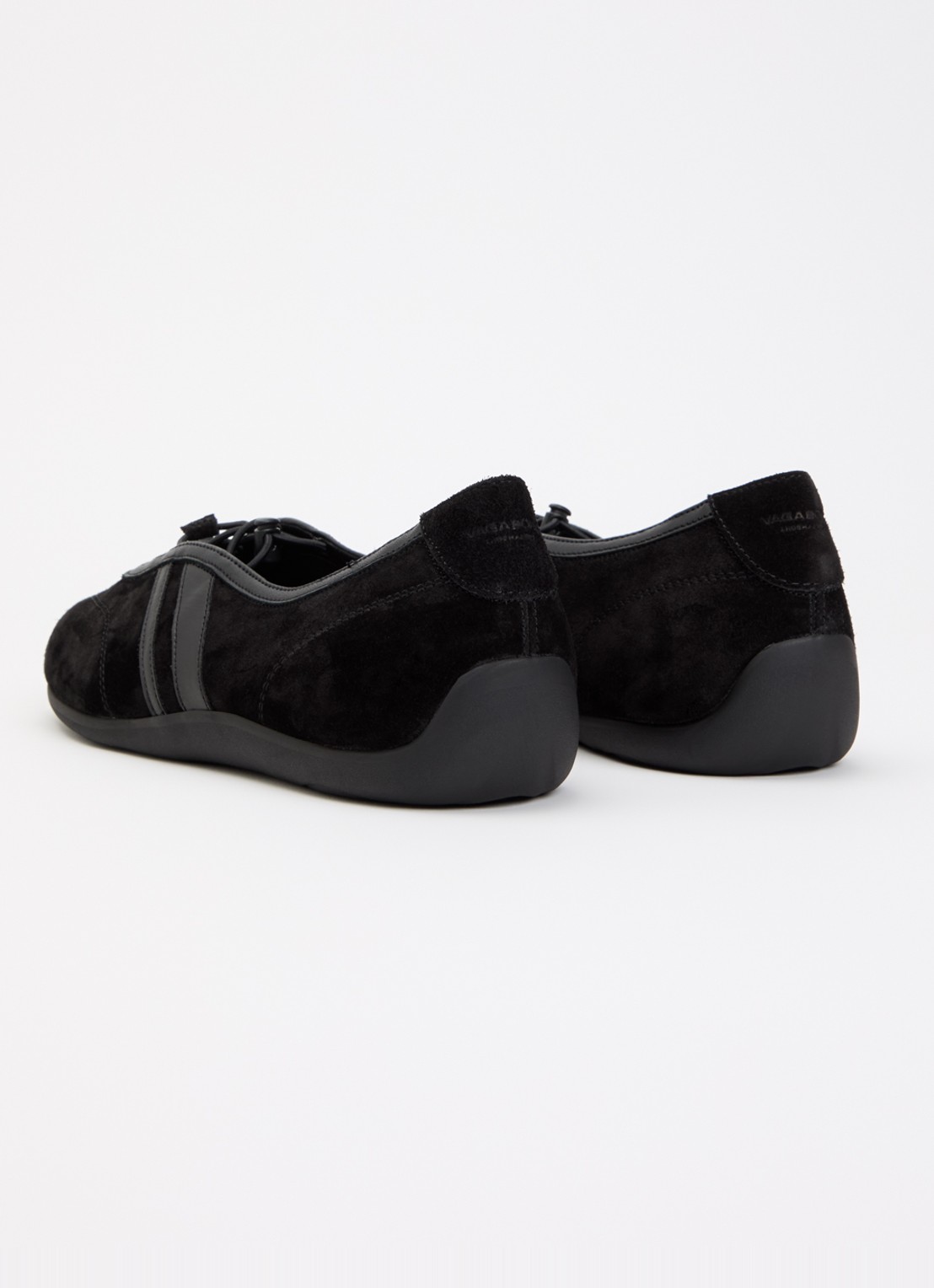Vagabond Shoemakers Hollie ballerina van suéde met leren details - achterkant zwart