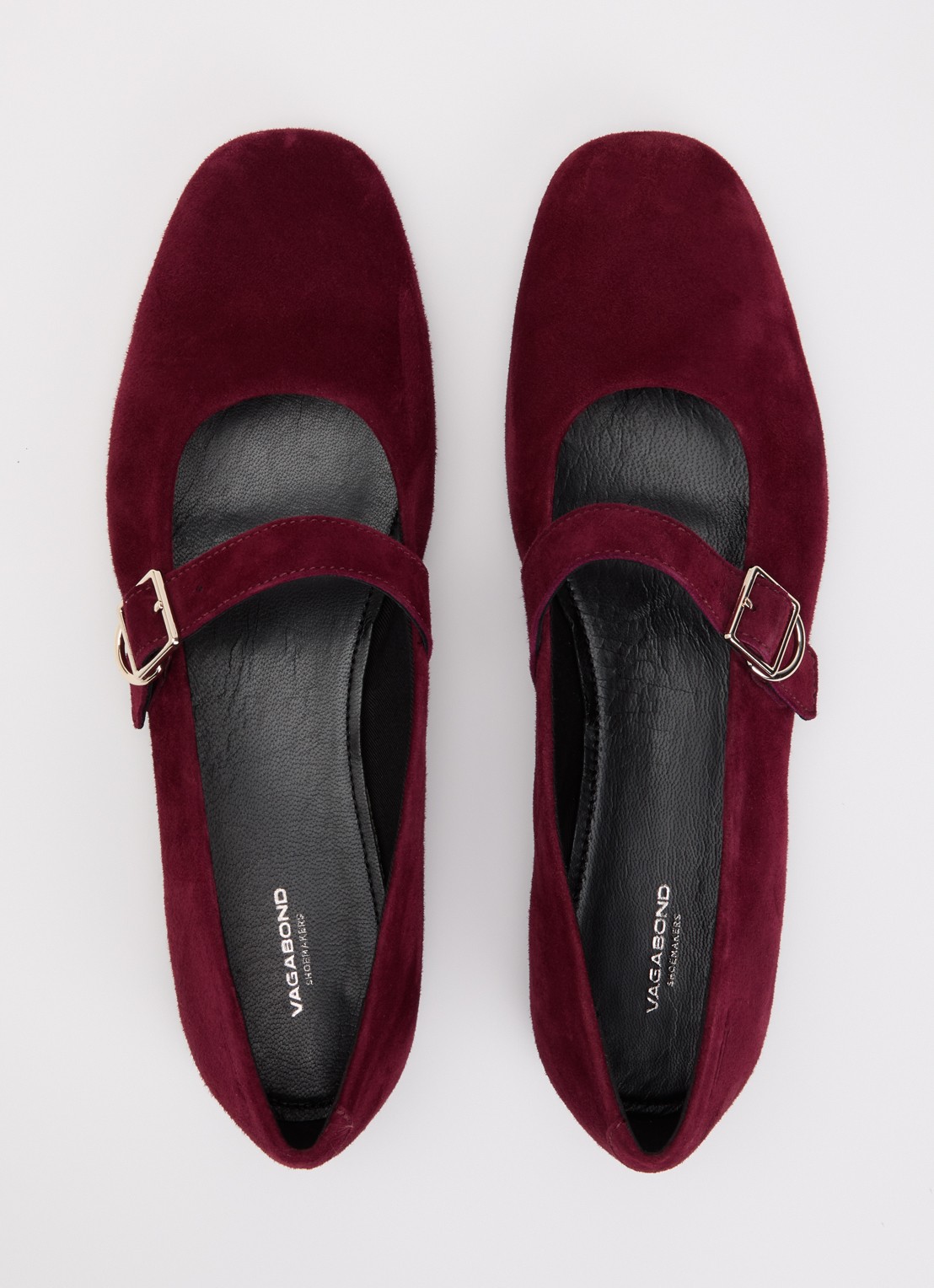 Vagabond Shoemakers Jolin ballerina van geitensuède - detail 3 bordeauxrood