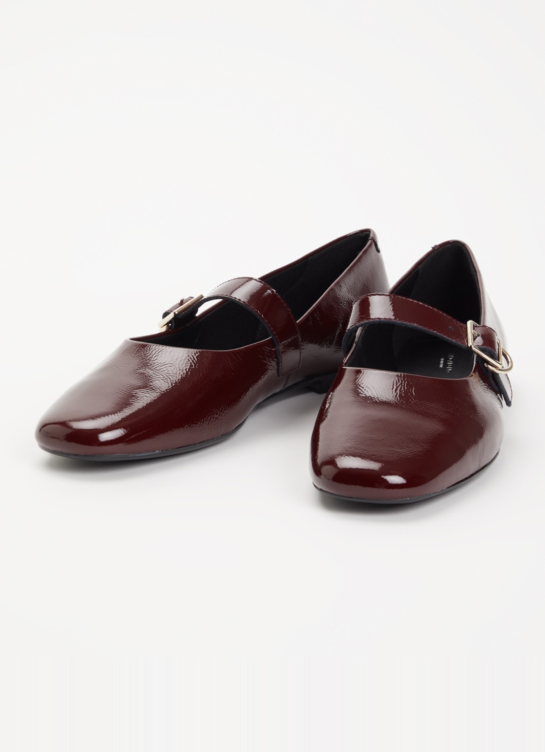 Vagabond Shoemakers Jolin ballerina van leer met lakfinish - detail bordeauxrood