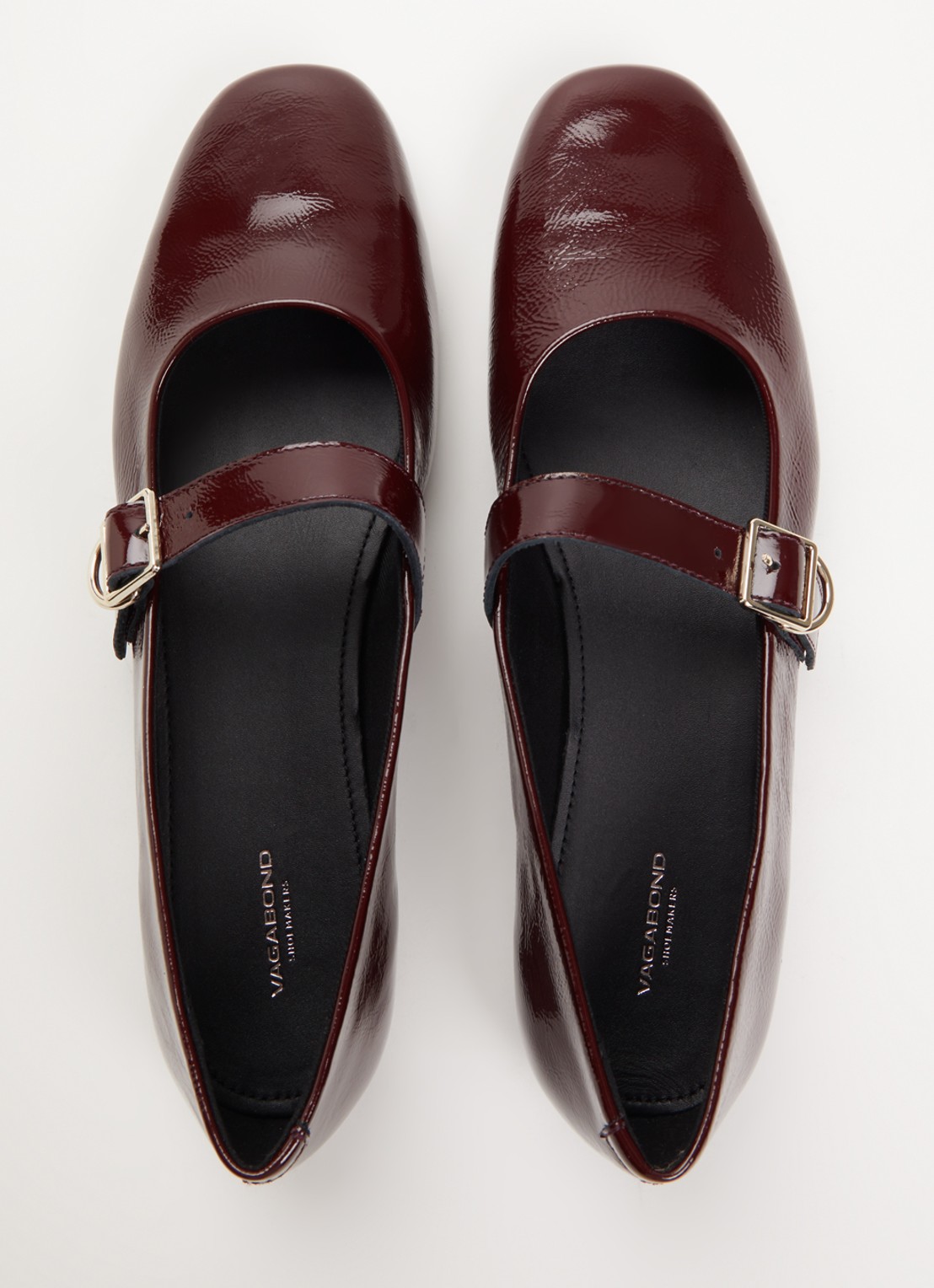Vagabond Shoemakers Jolin ballerina van leer met lakfinish - detail 2 bordeauxrood
