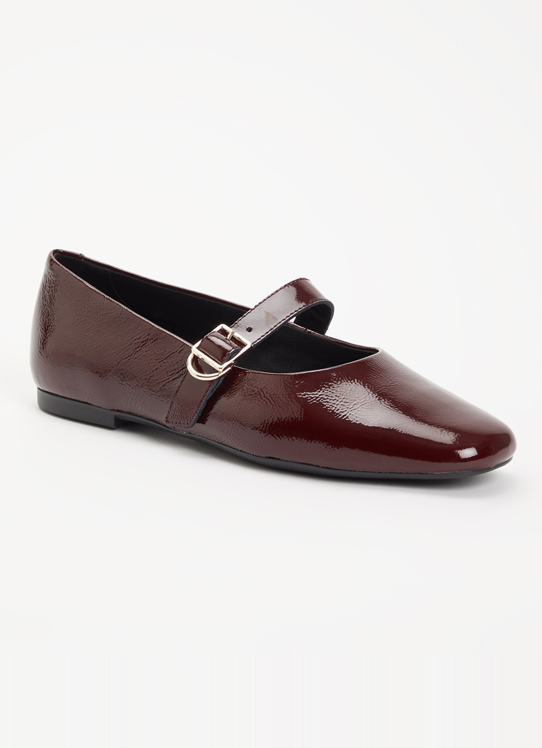 Vagabond Shoemakers Jolin ballerina van leer met lakfinish - voorkant 5 bordeauxrood