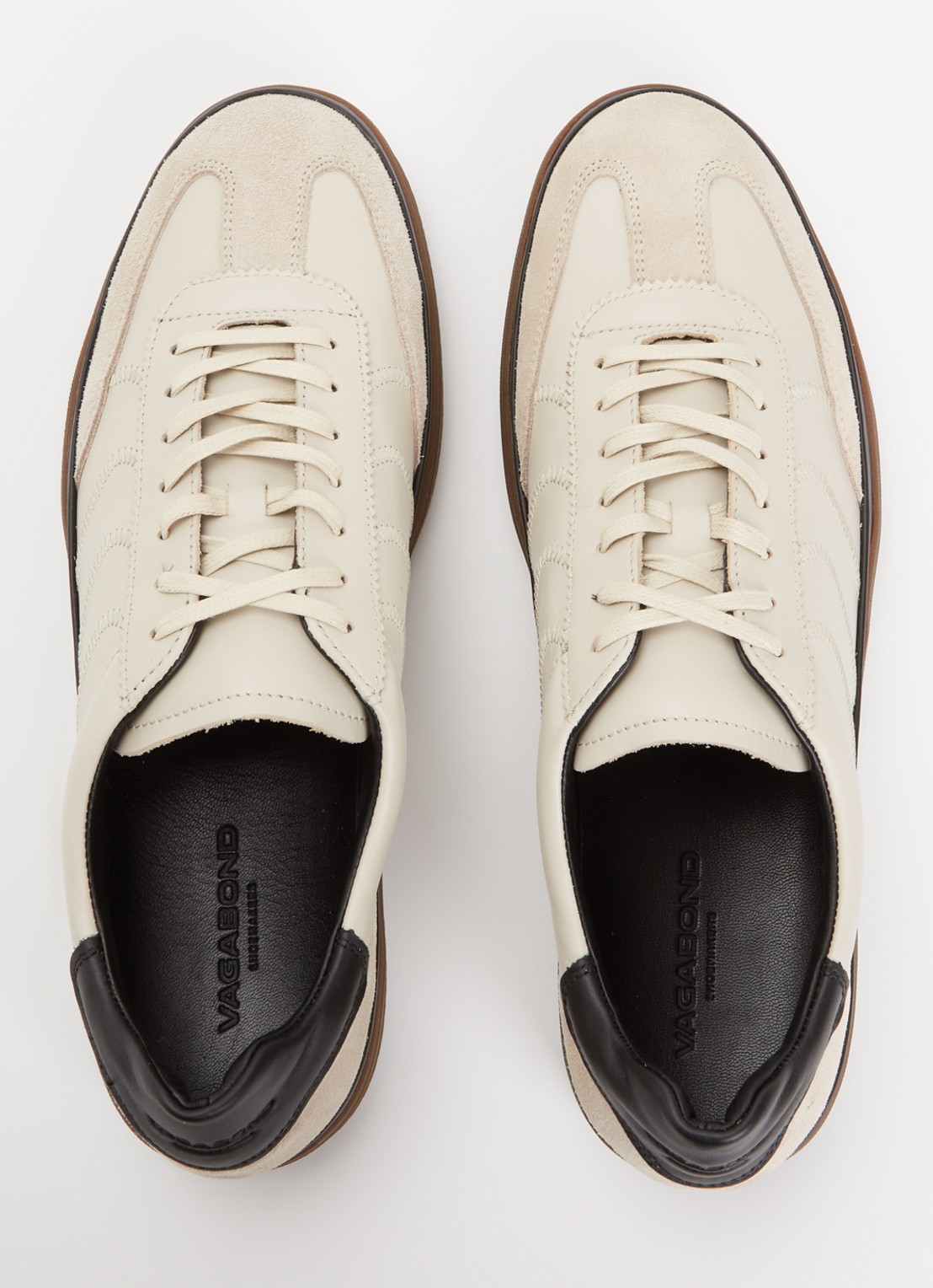 Vagabond Shoemakers Leo sneaker van leer met suède details - detail 3 beige