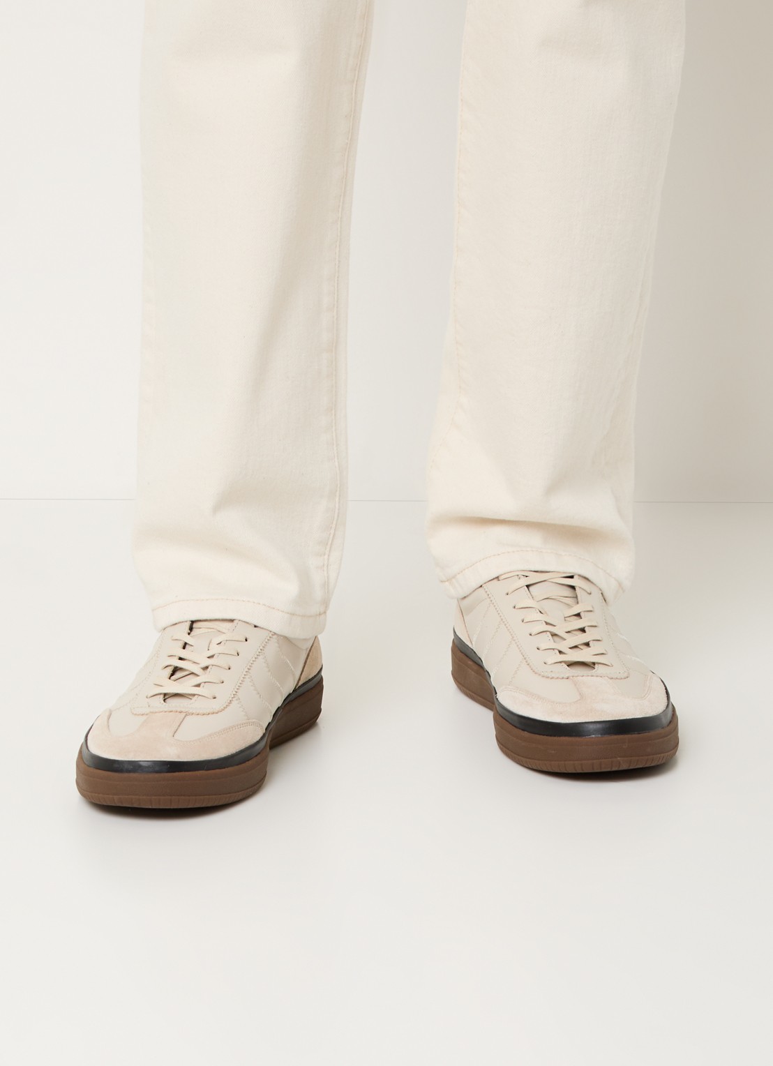 Vagabond Shoemakers Leo sneaker van leer met suède details - voorkant 6 beige