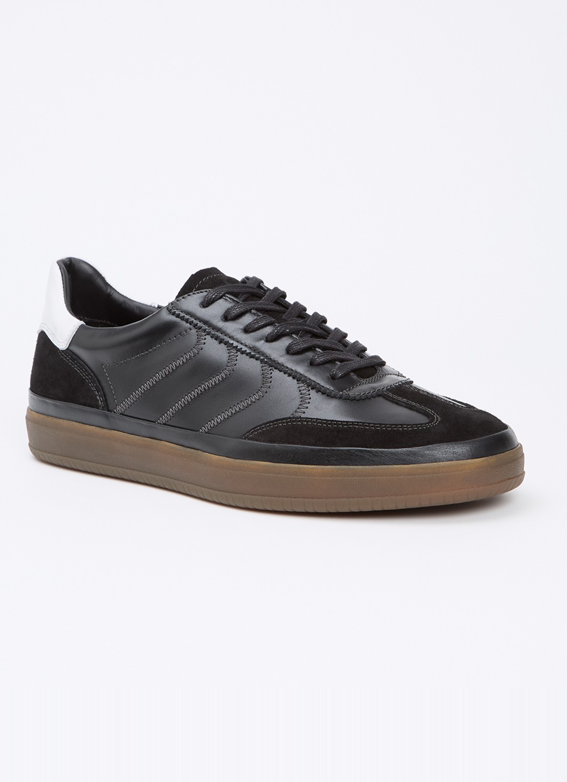 Vagabond Shoemakers Leo sneaker van leer met suède details - voorkant 2 zwart