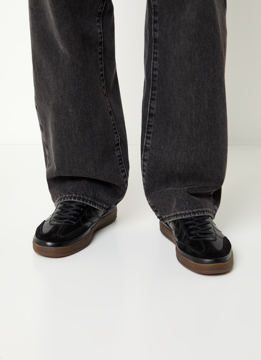 Vagabond Shoemakers Leo sneaker van leer met suède details - voorkant 3 zwart